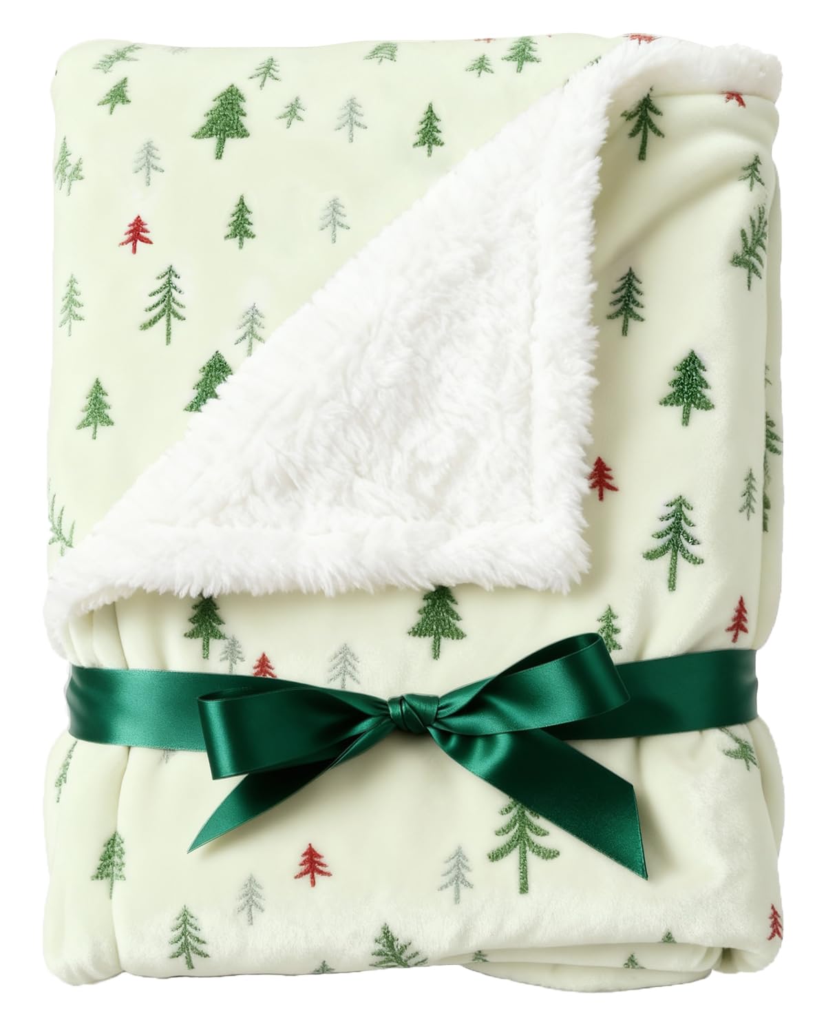 Reversible Christmas Sherpa Fleece Throw Blanket