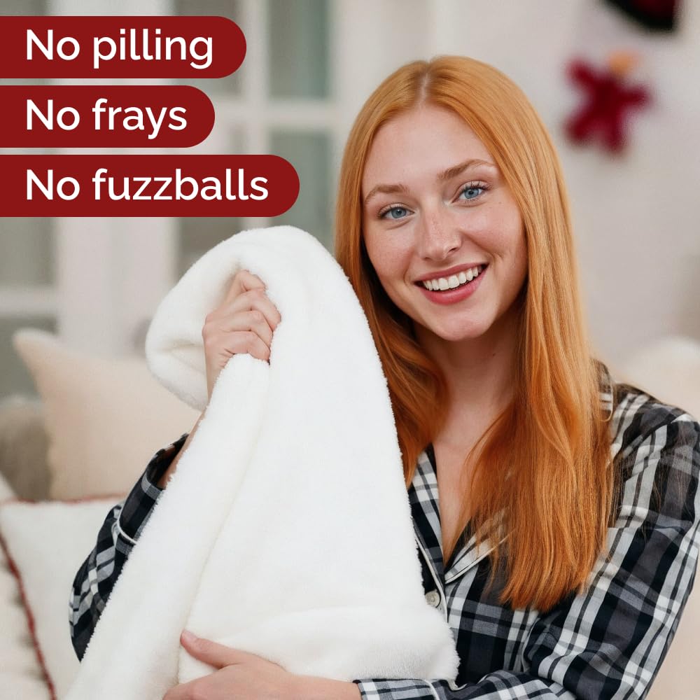 Reversible Christmas Sherpa Fleece Throw Blanket