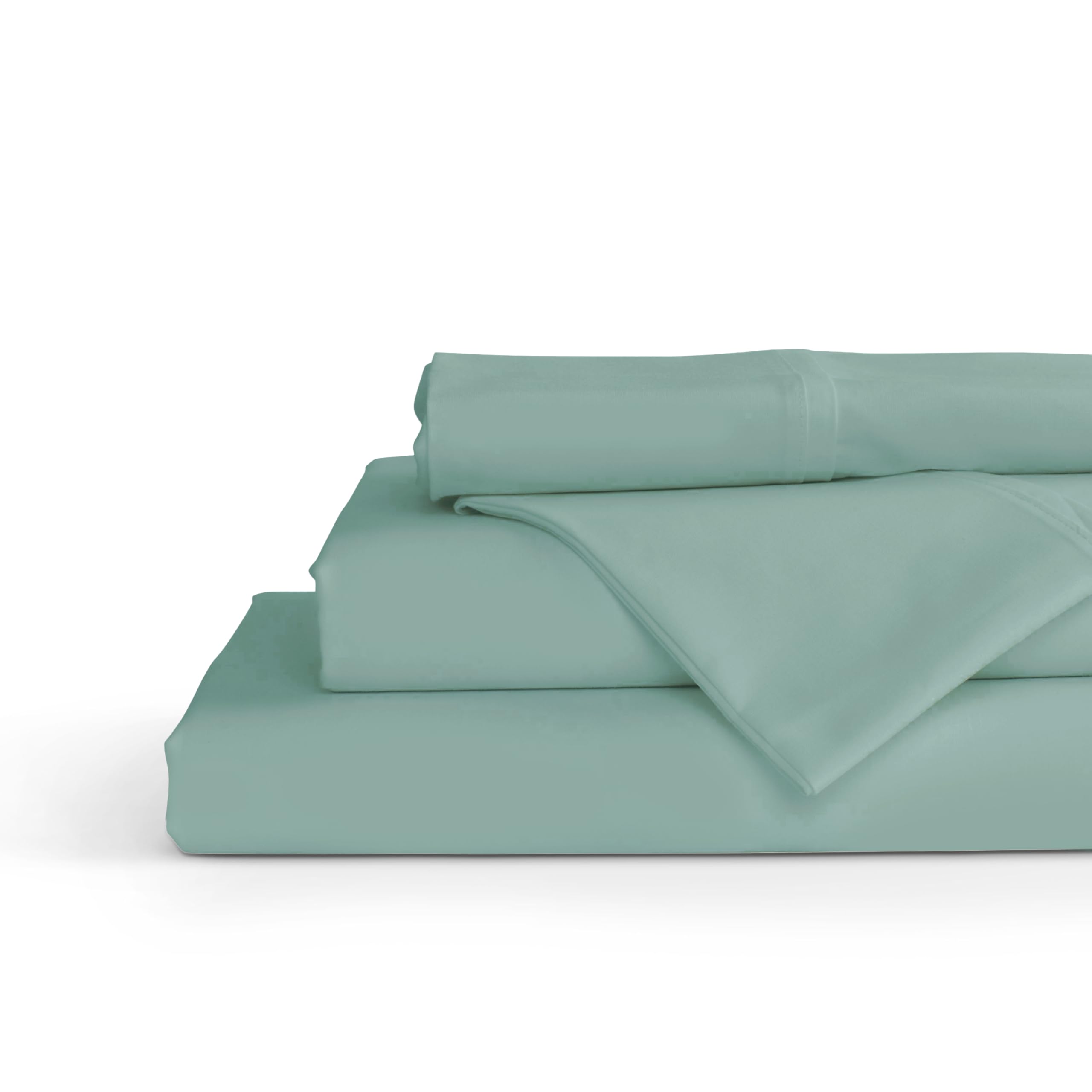 Linen Home 100% Cotton Percale Sheet Set - Deep Pocket Fitted Sheet Fits Mattress Upto 15", Pillowcases, Breathable Flat Sheet