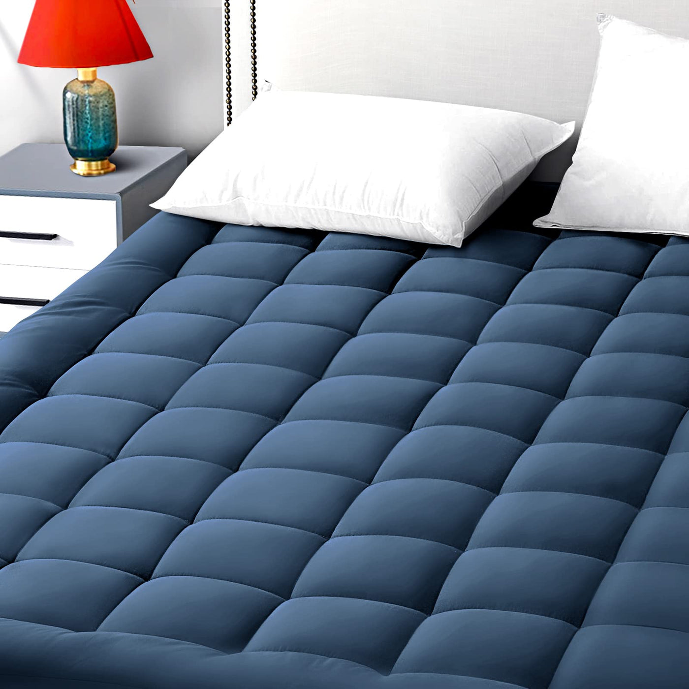 EASELAND Cotton Pillow-Top Mattress Pad, 8–21 in