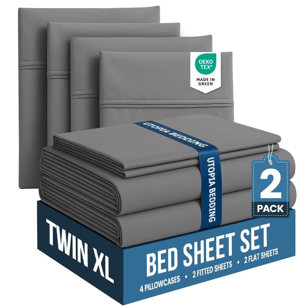 Utopia Bedding Bed Sheet Set - Soft Brushed Microfiber Fabric - Shrinkage & Fade Resistant - Easy Care
