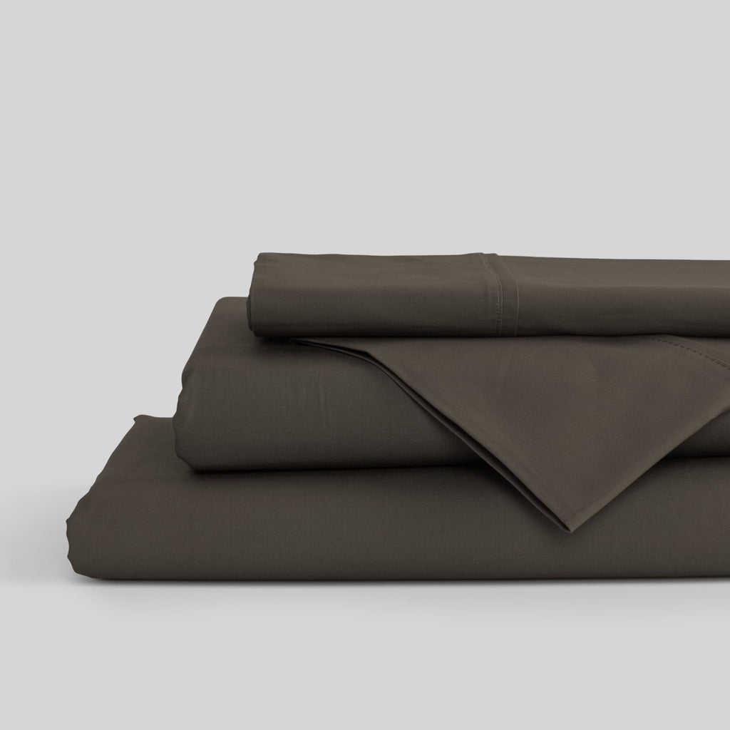 Linen Home 100% Cotton Percale Sheet Set - Deep Pocket Fitted Sheet Fits Mattress Upto 15", Pillowcases, Breathable Flat Sheet