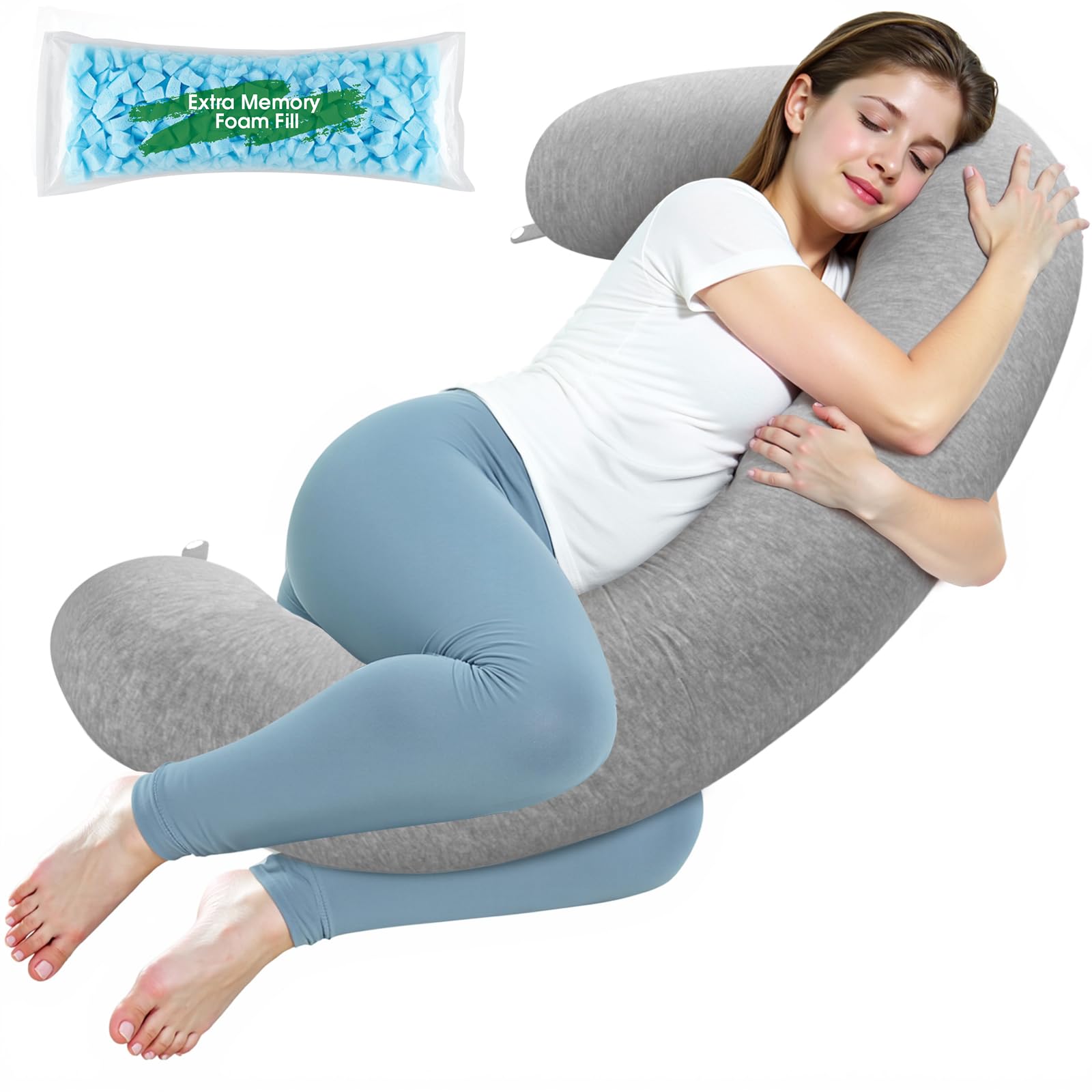 SweetSlubr Memory Foam Full Body Pillow Pregnancy Pillow