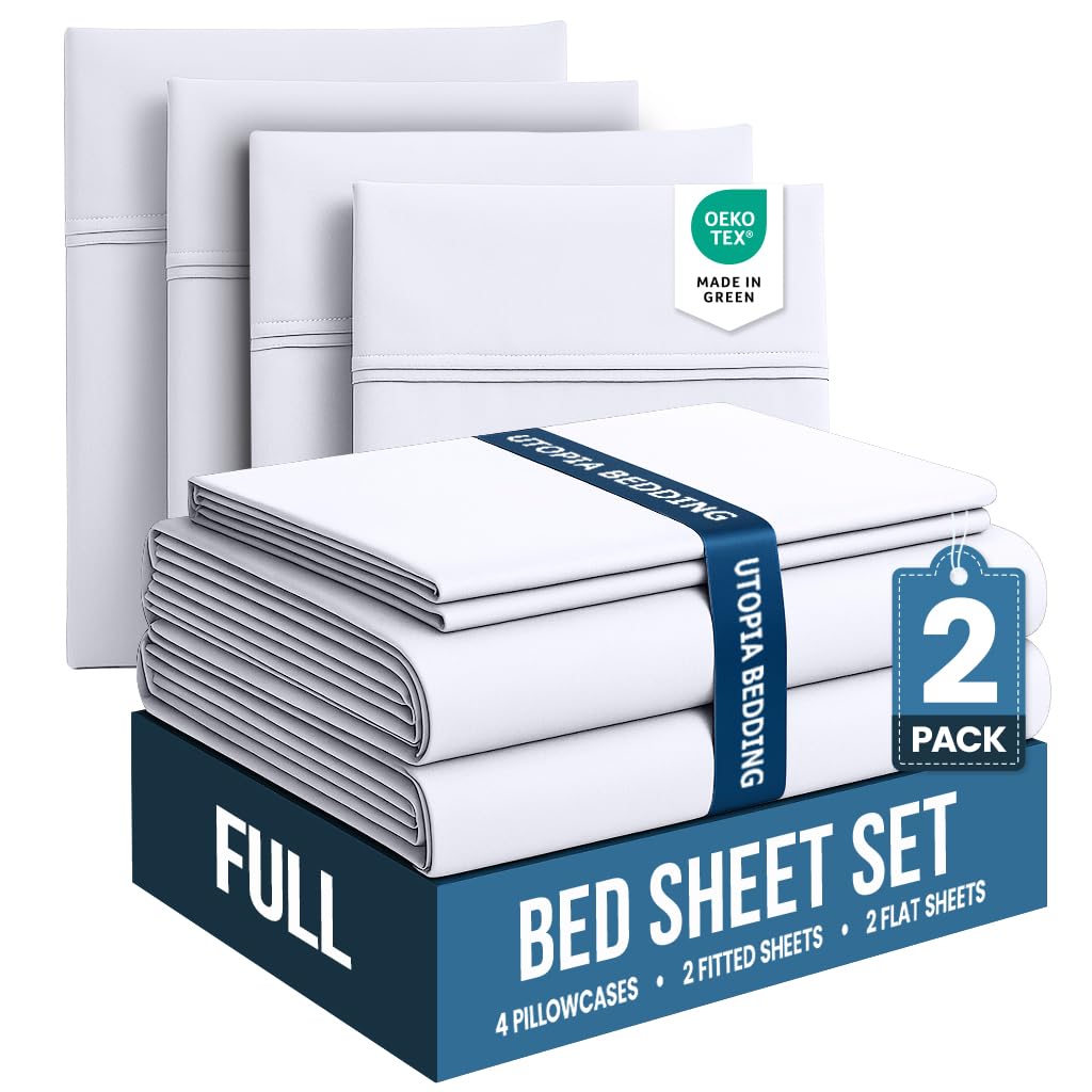 Utopia Bedding Bed Sheet Set - Soft Brushed Microfiber Fabric - Shrinkage & Fade Resistant - Easy Care