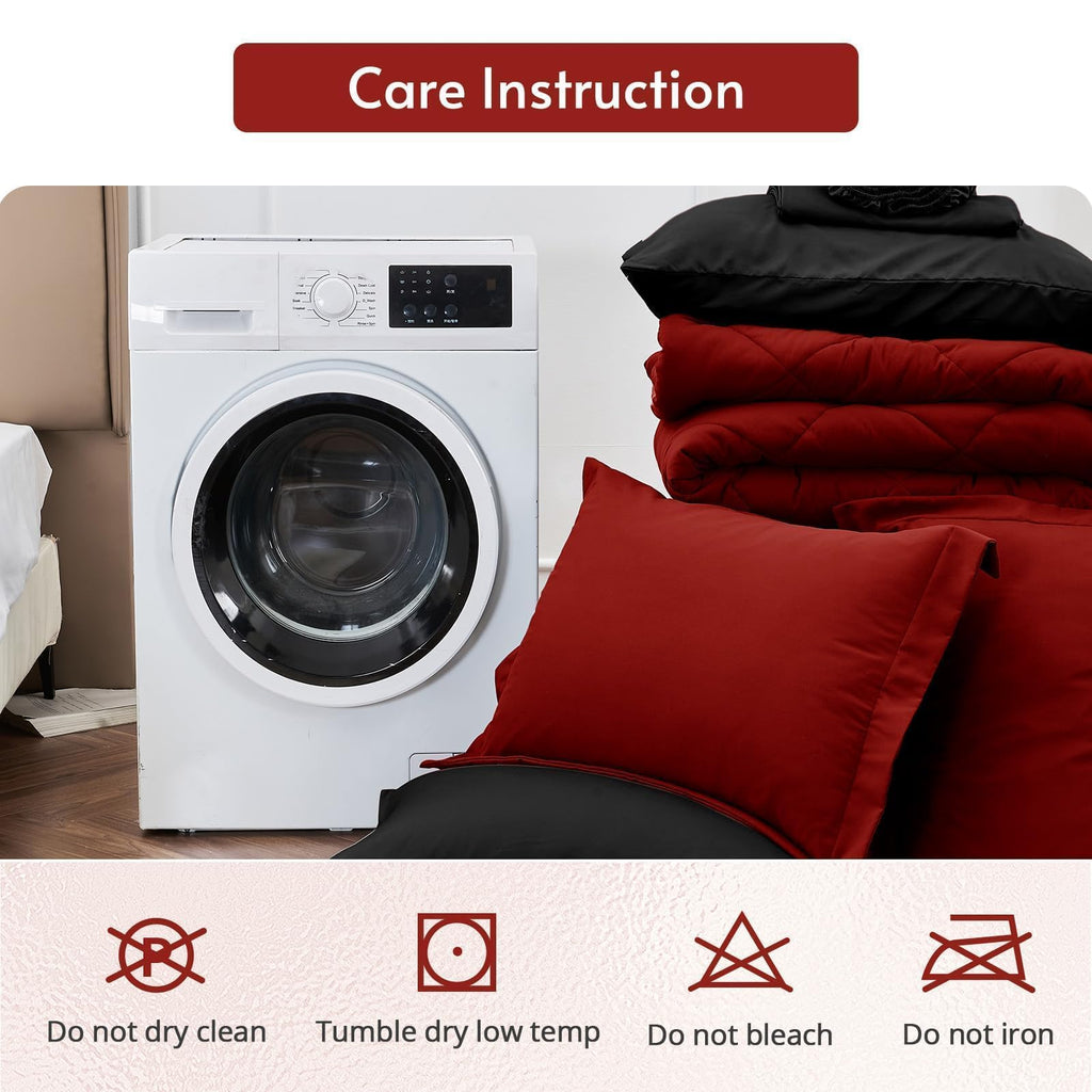 MUXHOMO Reversible 7-Piece All-Season Comforter Set