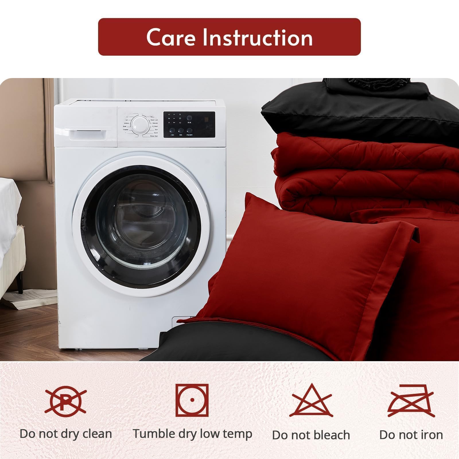MUXHOMO Reversible 7-Piece All-Season Comforter Set