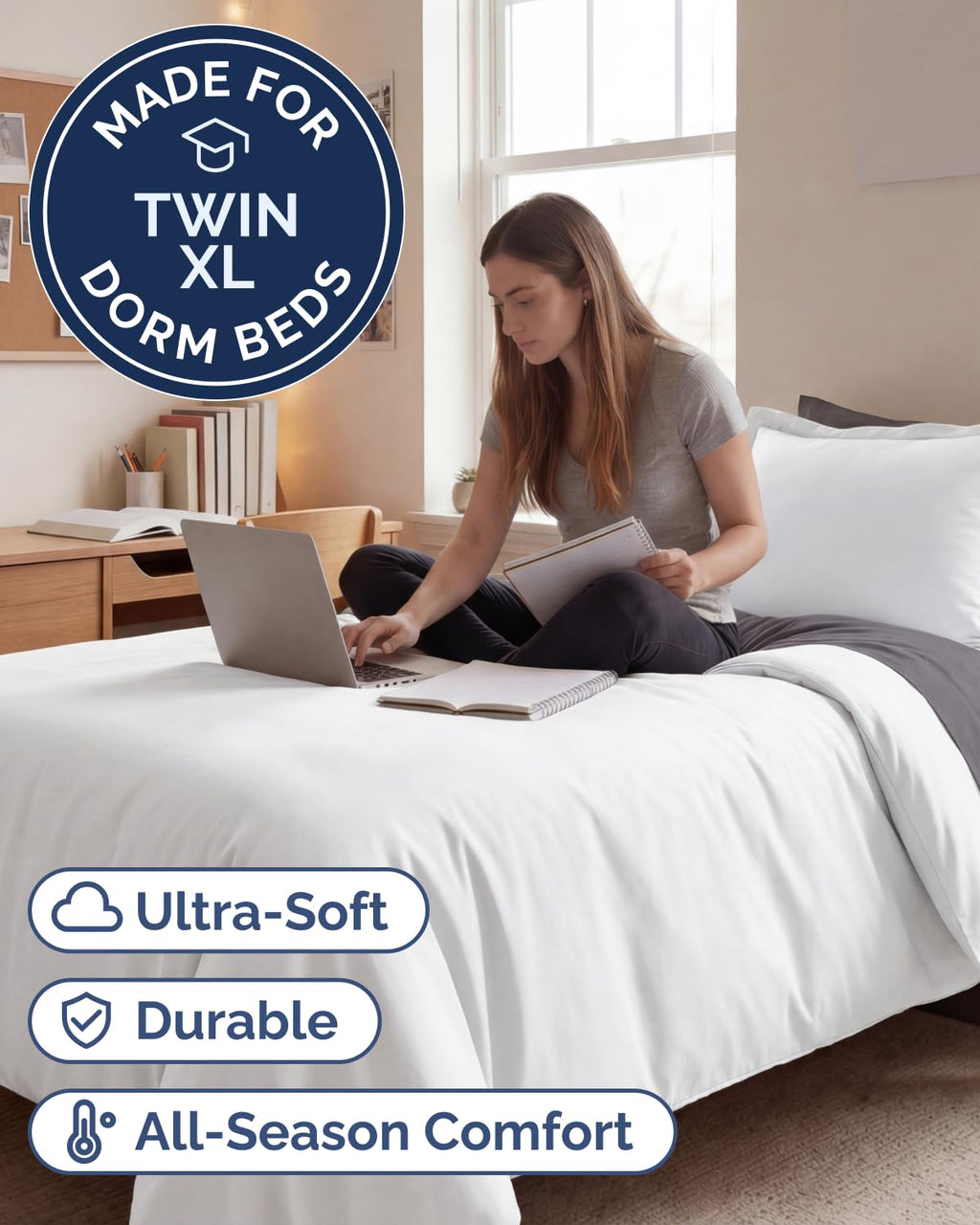 CGK Unlimited Duvet Cover - Extra Soft Duvet Cover with Pillow Shams for Women, Men, Kids & Teens - Comfy, Breathable, Hotel Luxury w/Zipper Closures & Ties