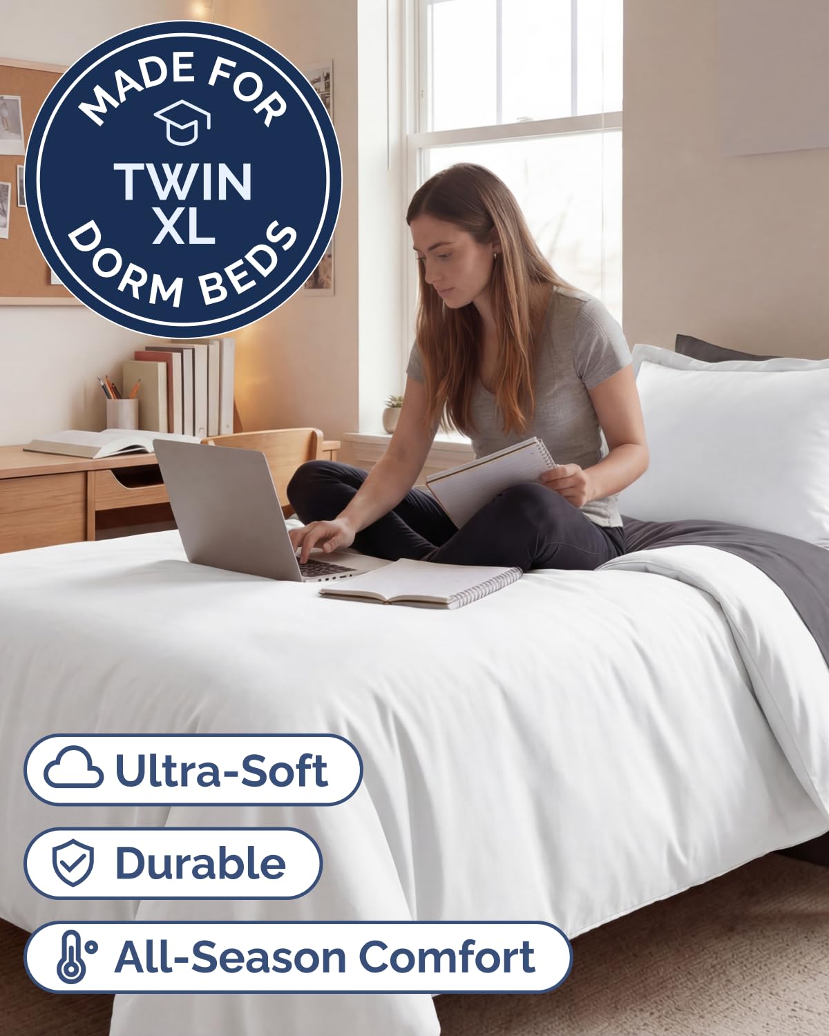 CGK Unlimited Duvet Cover - Extra Soft Duvet Cover with Pillow Shams for Women, Men, Kids & Teens - Comfy, Breathable, Hotel Luxury w/Zipper Closures & Ties