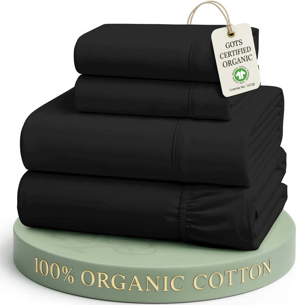 Lane Linen 100% Organic Cotton Sheet Set, Soft Cooling Bed Sheets, Hotel Quality Bed Sheet Set, Breatheble Sheet Set Deep Pocket Upto 15"