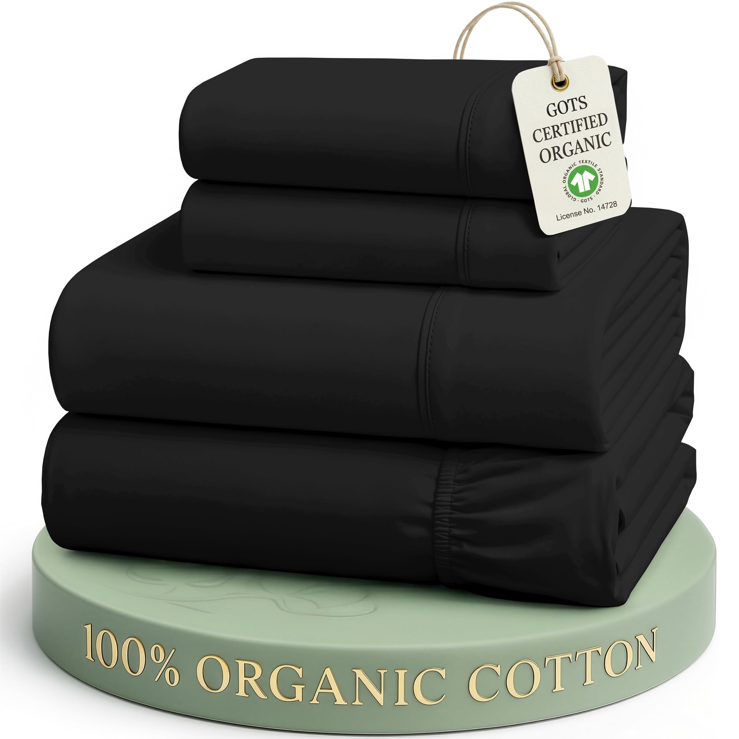 Lane Linen 100% Organic Cotton Sheet Set, Soft Cooling Bed Sheets, Hotel Quality Bed Sheet Set, Breatheble Sheet Set Deep Pocket Upto 15"