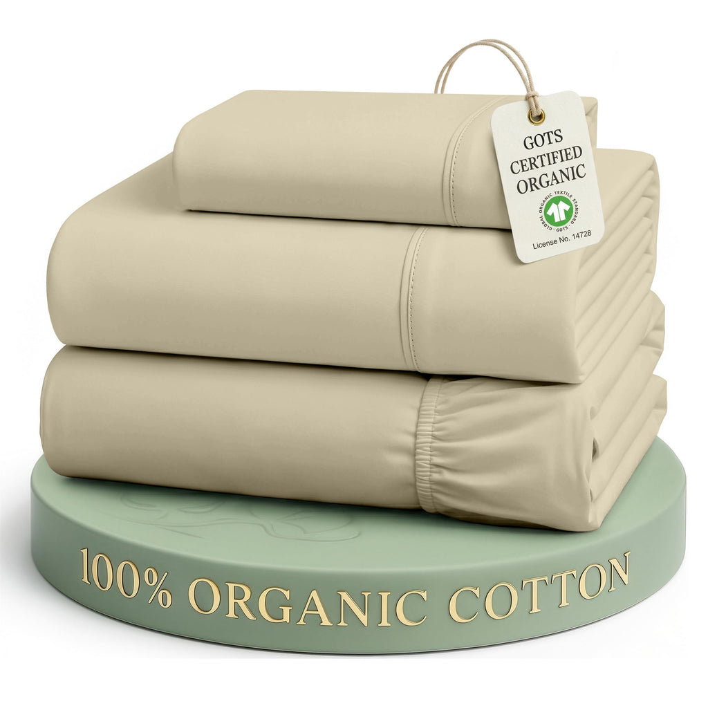 Lane Linen 100% Organic Cotton Sheet Set, Soft Cooling Bed Sheets, Hotel Quality Bed Sheet Set, Breatheble Sheet Set Deep Pocket Upto 15"