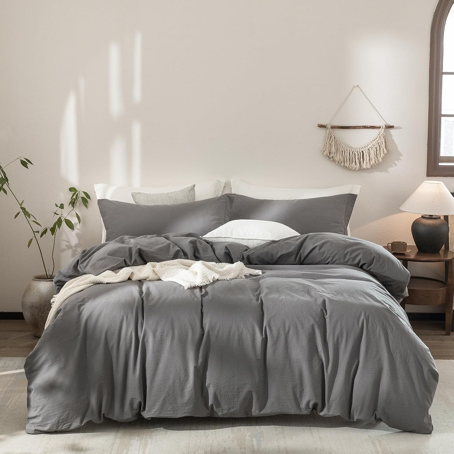 Warm Moment 100% Washed Cotton Duvet Cover Set