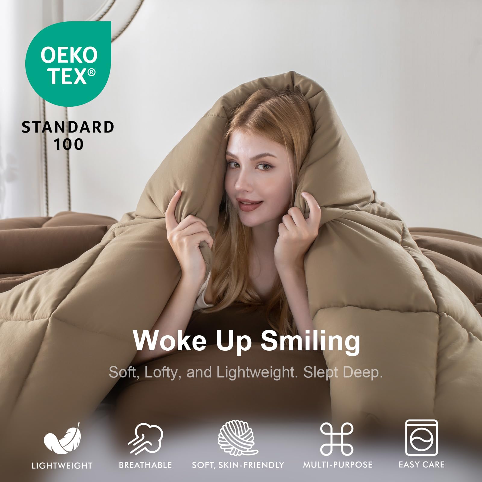 KASENTEX Down Alternative Quilted Comforter Set with Sham(s) - Reversible Ultra Soft Duvet Insert Machine Washable