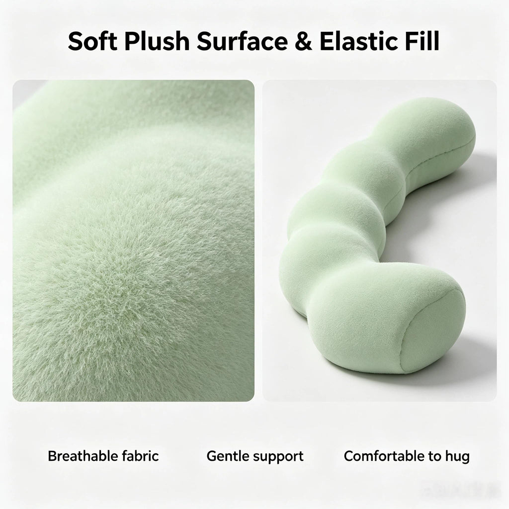 S-Shaped Cooling Body Pillow for Side Sleepers with Full Support