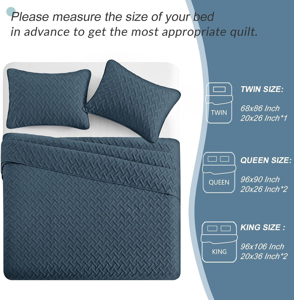Exclusivo Mezcla Soft Quilt Set, Lightweight Quilts Bedspreads Coverlets Bedding Set for All Seasons