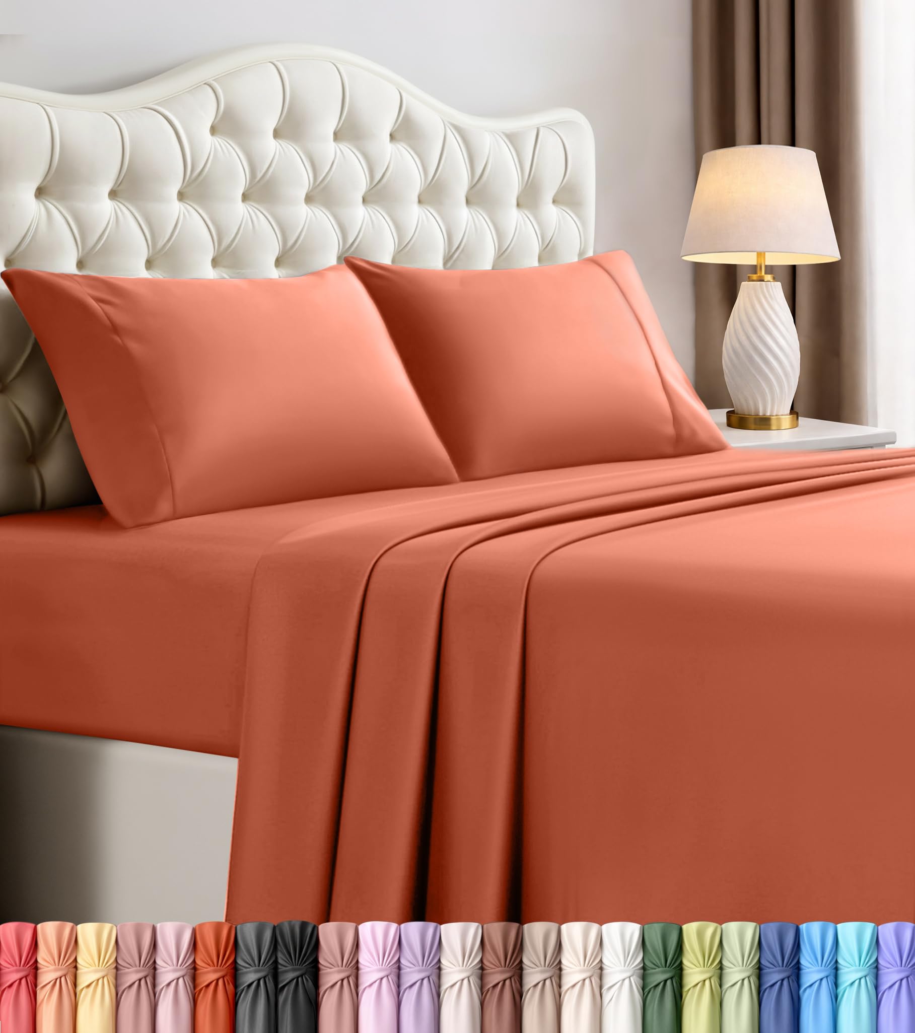 Utopia Bedding Bed Sheet Set - Soft Brushed Microfiber Fabric - Shrinkage & Fade Resistant - Easy Care