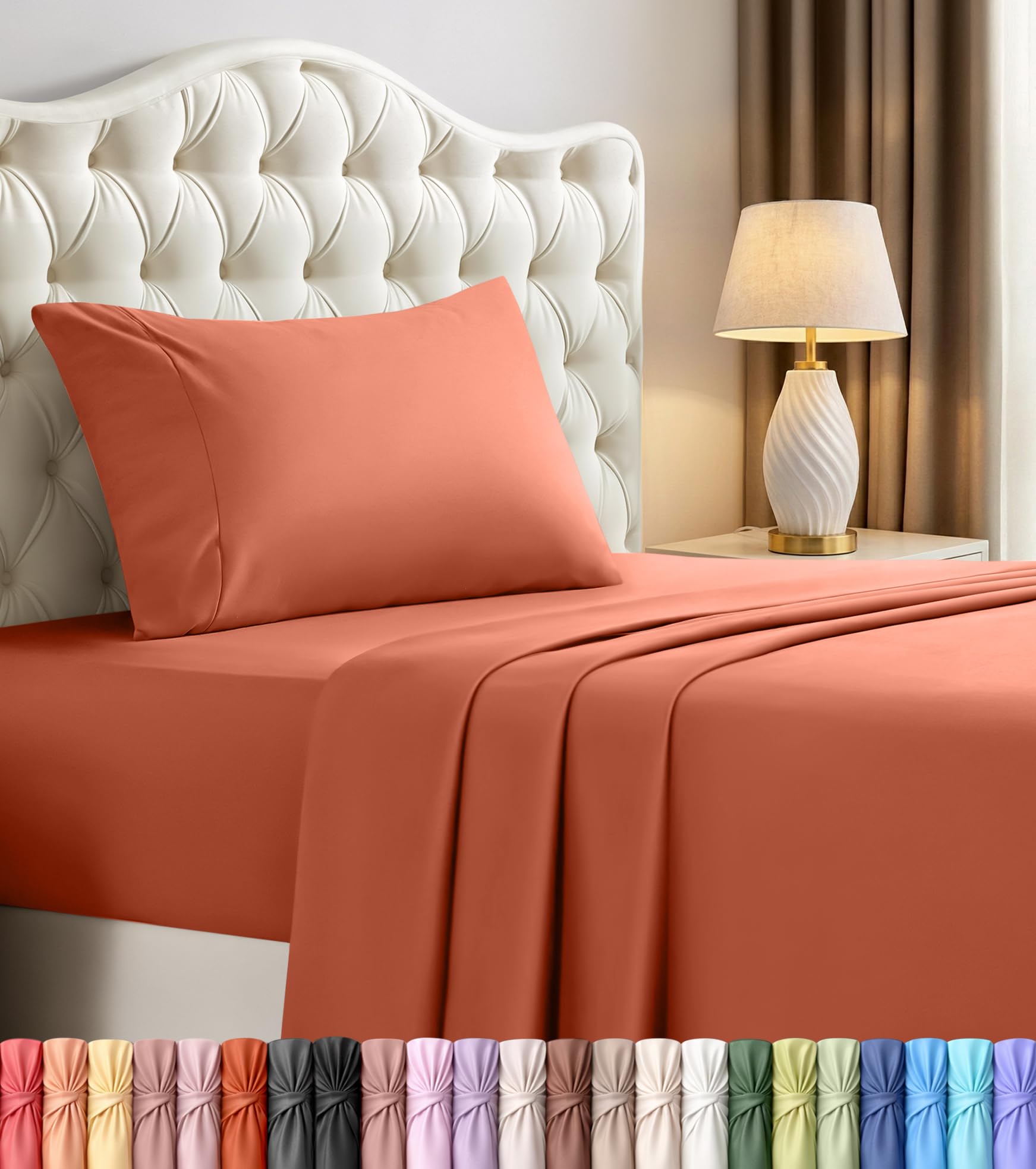 Utopia Bedding Bed Sheet Set - Soft Brushed Microfiber Fabric - Shrinkage & Fade Resistant - Easy Care