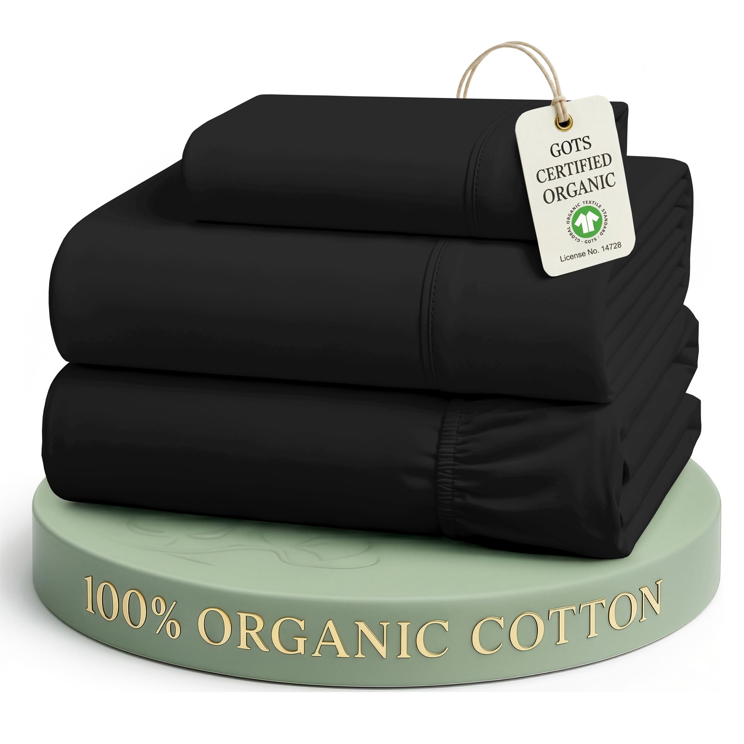 Lane Linen 100% Organic Cotton Sheet Set, Soft Cooling Bed Sheets, Hotel Quality Bed Sheet Set, Breatheble Sheet Set Deep Pocket Upto 15"