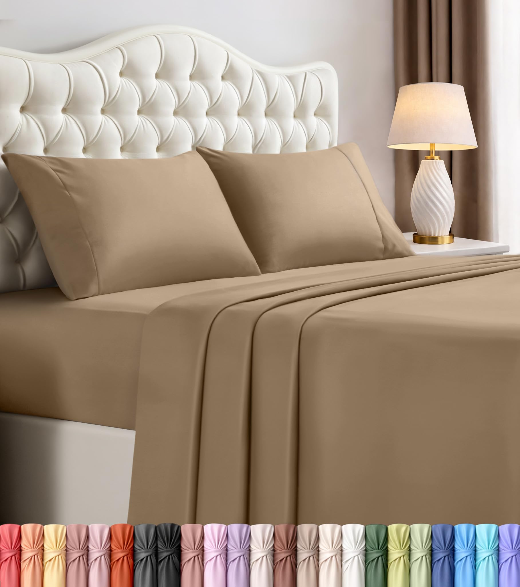 Utopia Bedding Bed Sheet Set - Soft Brushed Microfiber Fabric - Shrinkage & Fade Resistant - Easy Care