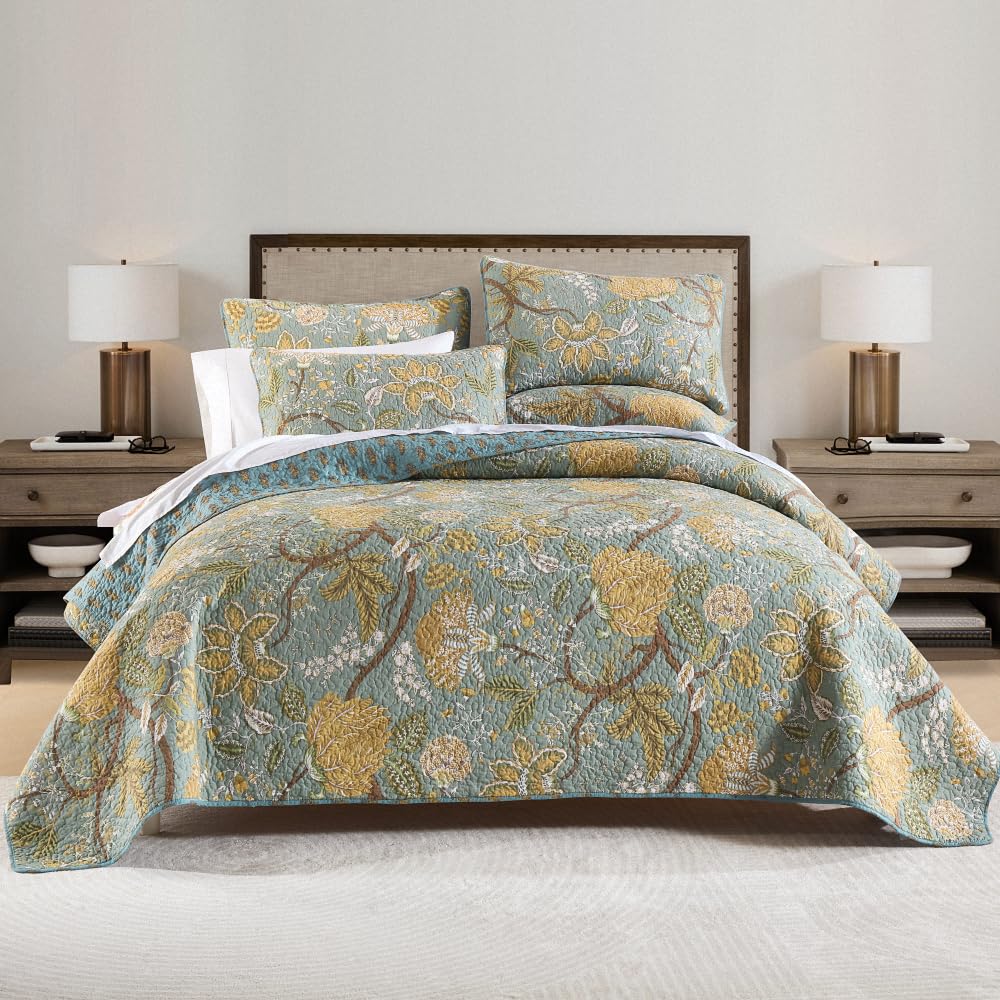 ENASAL Cotton Bedspread Quilt Sets Reversible Bedding Coverlet Sets Comforter