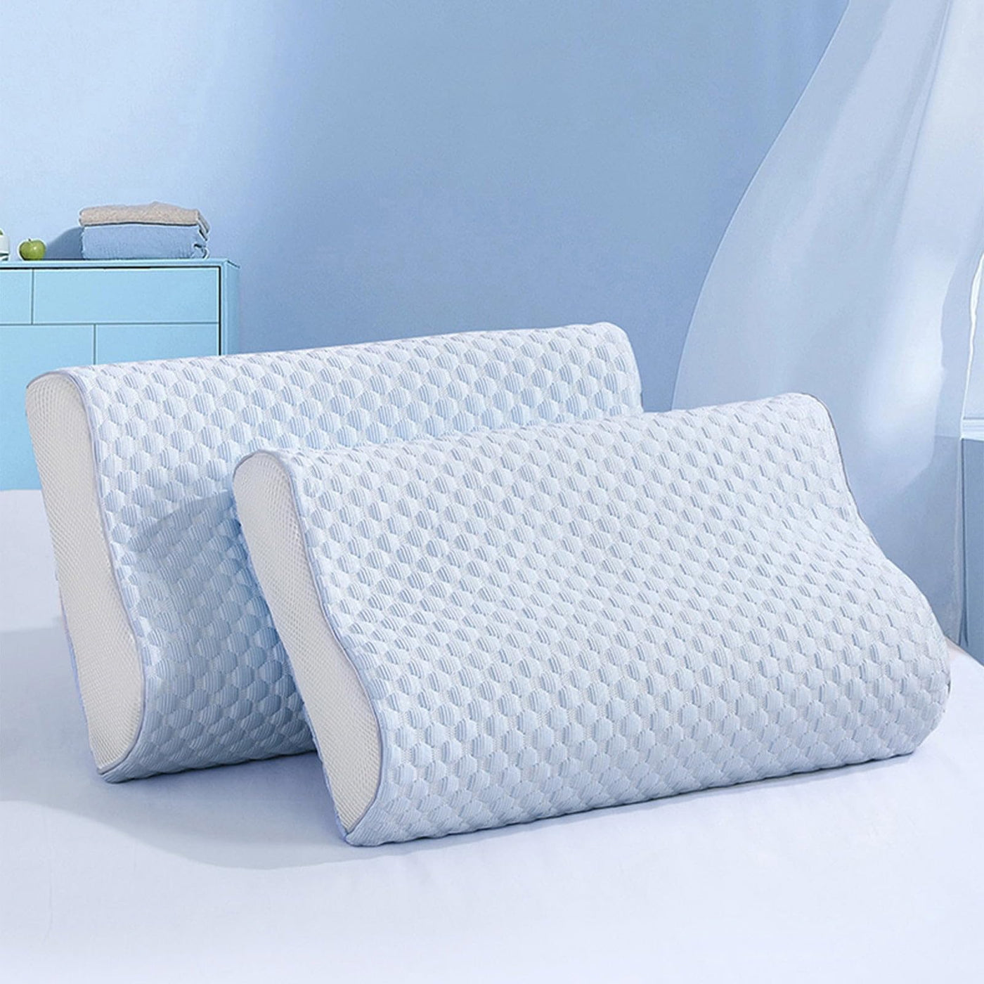 Adjustable Cooling Memory Foam Neck Pillow for Pain Relief