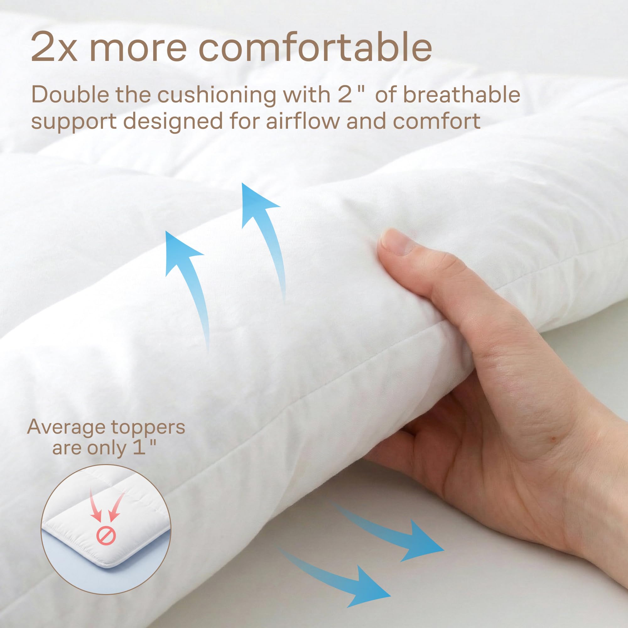 Ultra-Soft Cooling Mattress Topper for Full Back Support