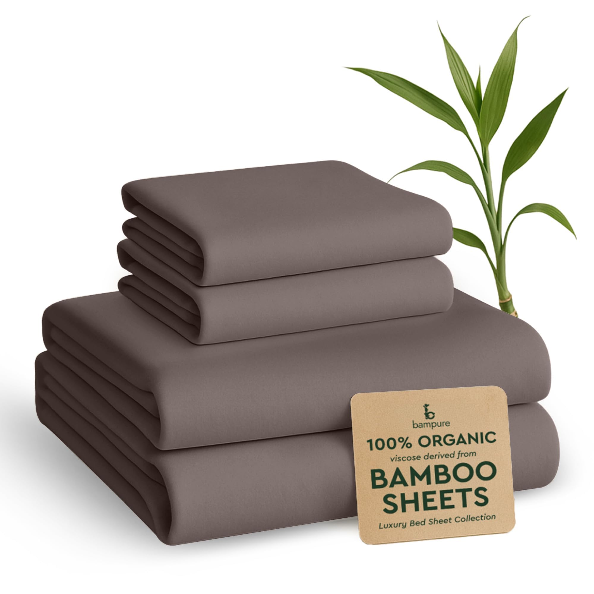 BAMPURE Luxury Series Sheet Set - 100% Viscose derived from Bamboo Sheets - Super Soft Viscose Bamboo Cooling Sheets for Hot Sleepers