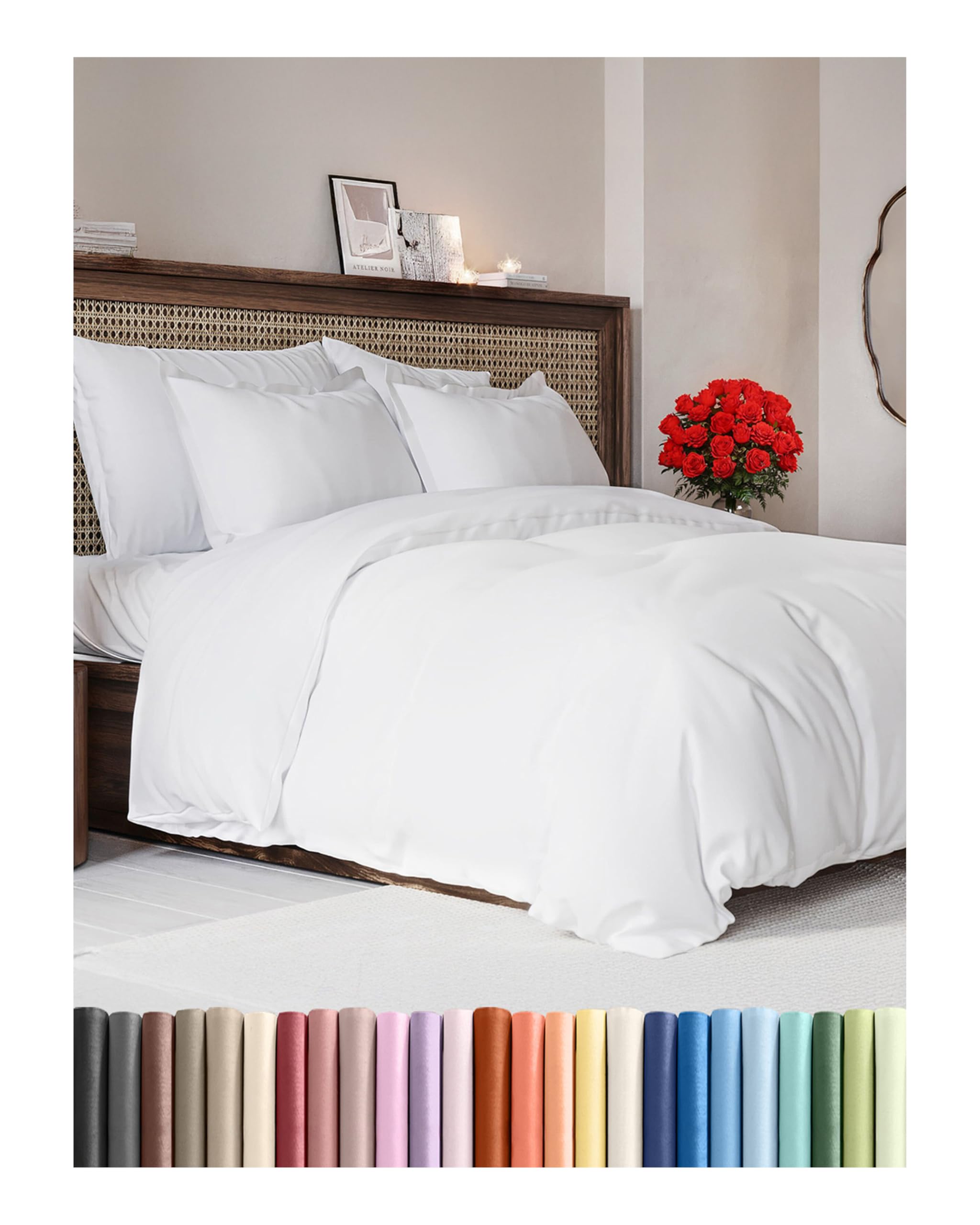 CGK Unlimited Duvet Cover - Extra Soft Duvet Cover with Pillow Shams for Women, Men, Kids & Teens - Comfy, Breathable, Hotel Luxury w/Zipper Closures & Ties