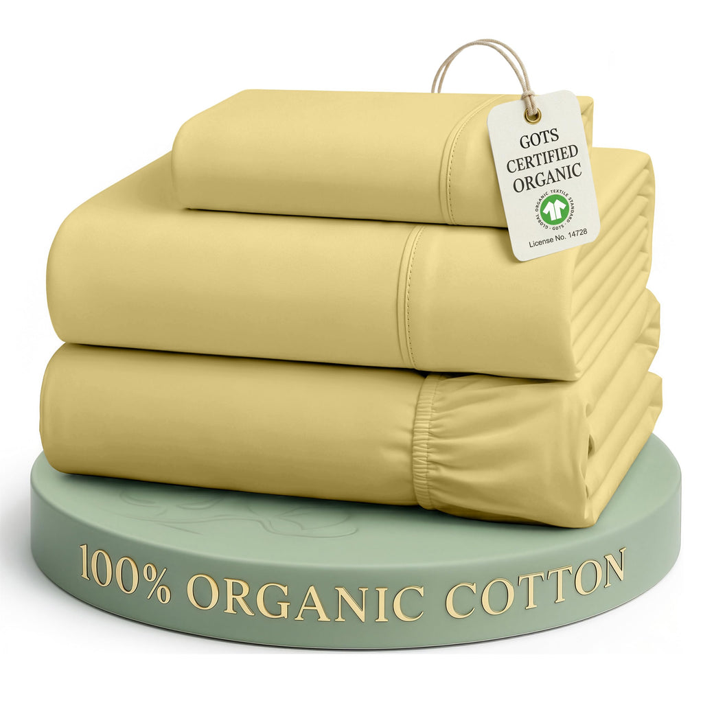Lane Linen 100% Organic Cotton Sheet Set, Soft Cooling Bed Sheets, Hotel Quality Bed Sheet Set, Breatheble Sheet Set Deep Pocket Upto 15"