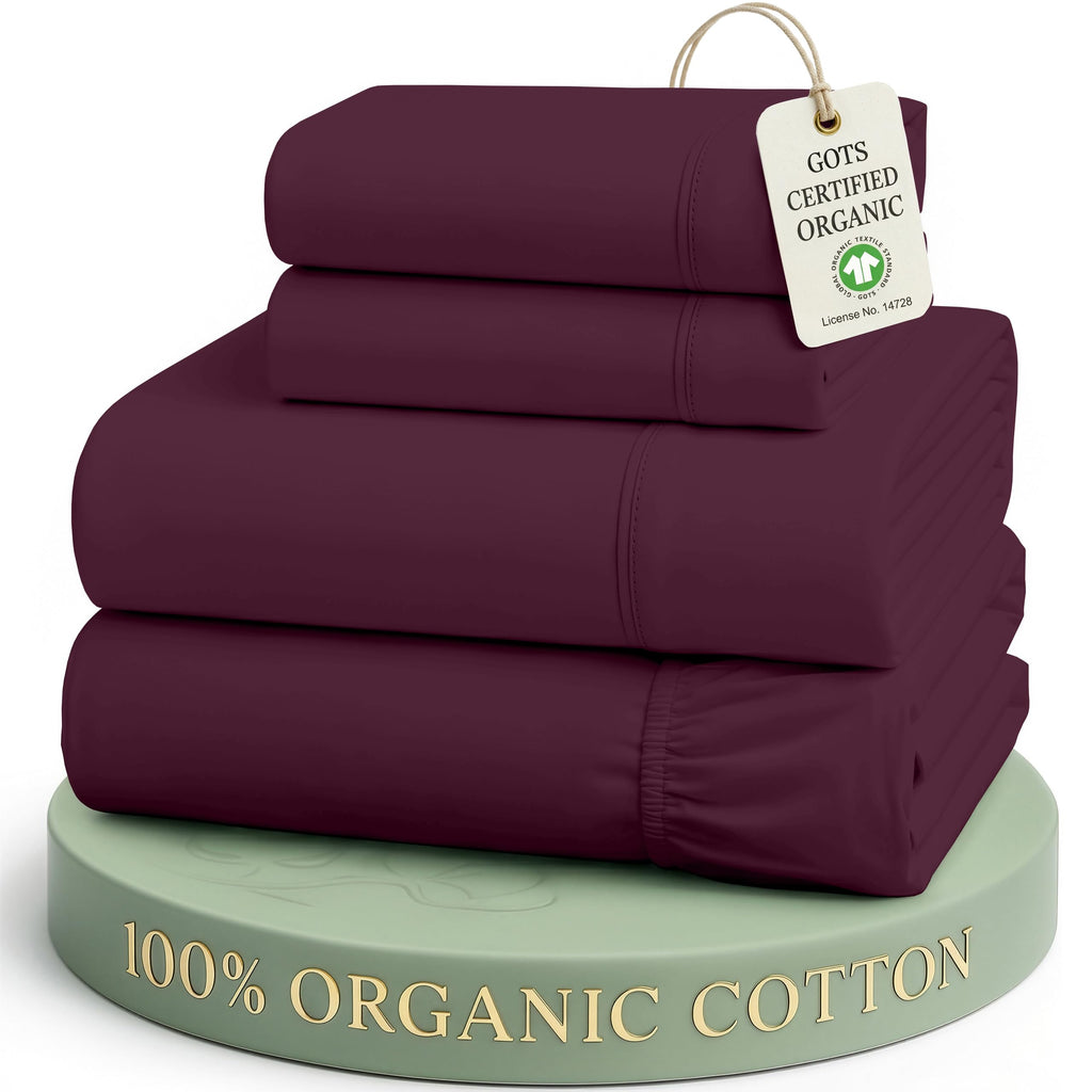 Lane Linen 100% Organic Cotton Sheet Set, Soft Cooling Bed Sheets, Hotel Quality Bed Sheet Set, Breatheble Sheet Set Deep Pocket Upto 15"