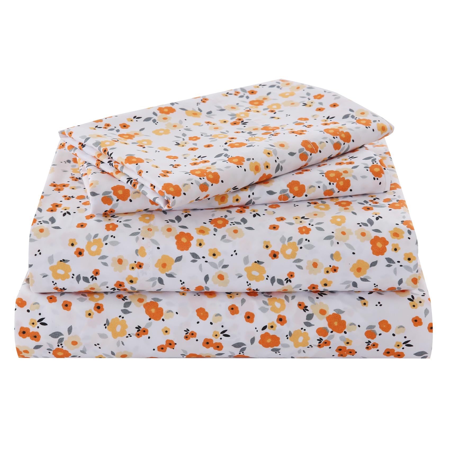 Yibeizi Floral Printed Sheet Set, Boho Pattern Bed Sheets Cooling Bedding Sheets & Pillowcases Soft Microfiber 15" Extra Deep Pocket Fitted Bedsheet 4 Piece