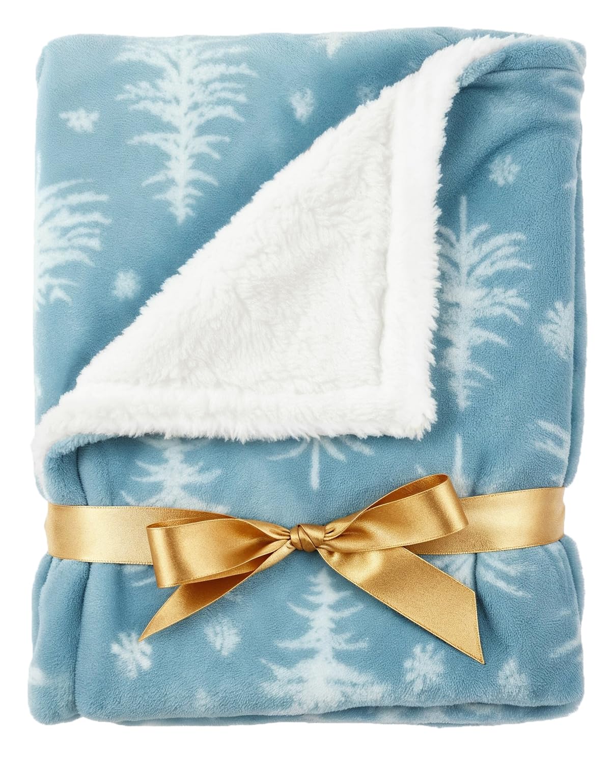 Reversible Christmas Sherpa Fleece Throw Blanket