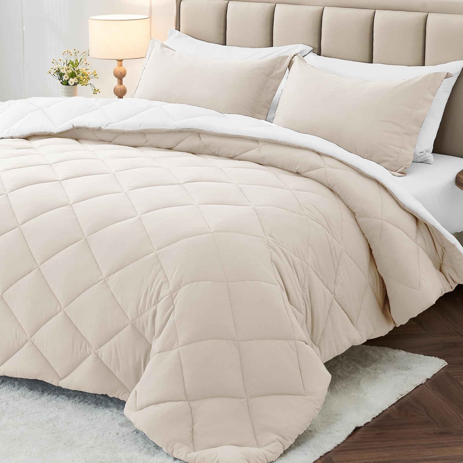 MUXHOMO Reversible 7-Piece All-Season Comforter Set