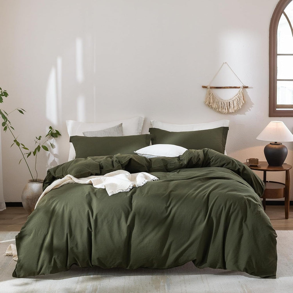 Warm Moment 100% Washed Cotton Duvet Cover Set