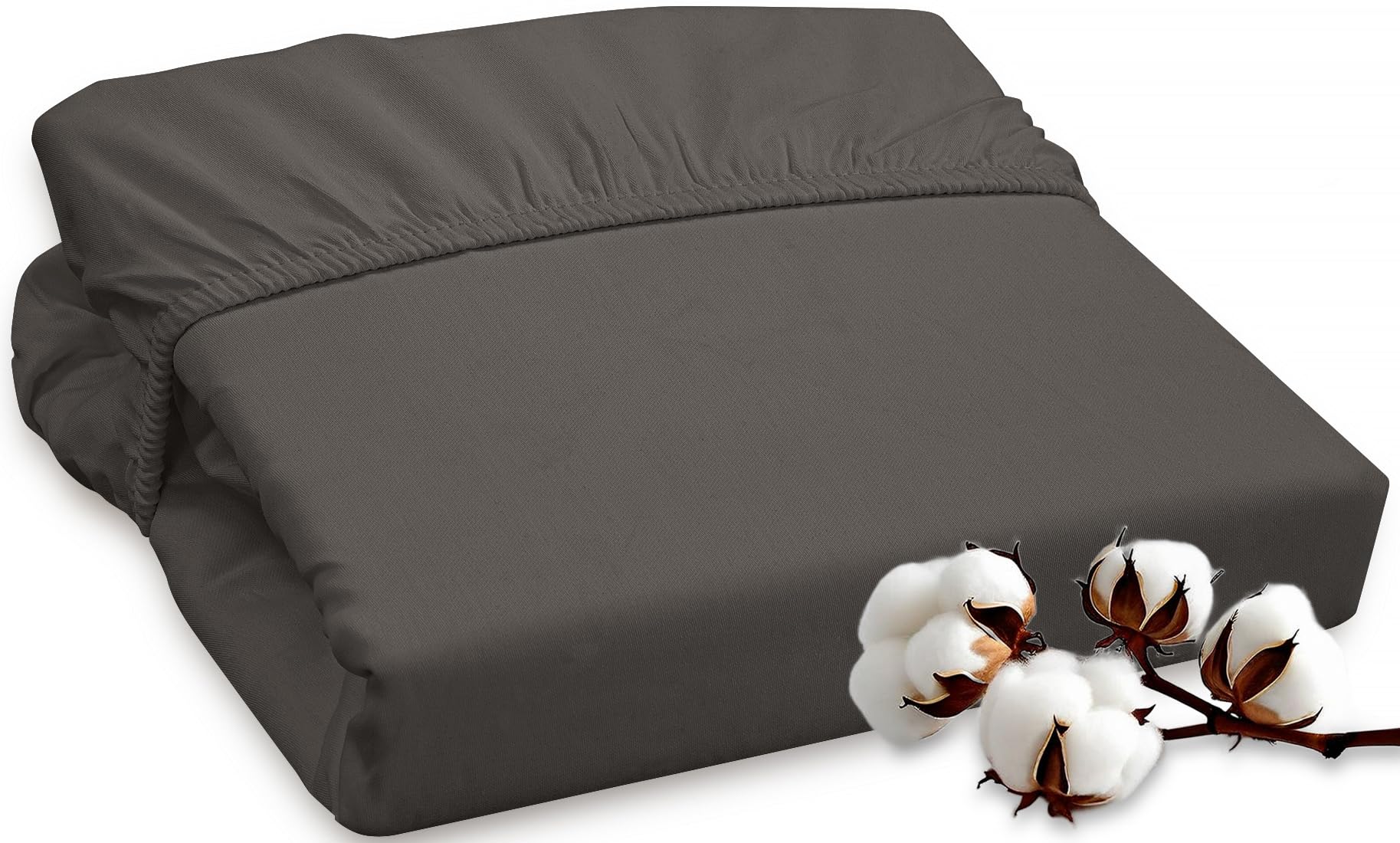ROYALE LINENS 300 Thread Count 100% Long Staple Combed Cotton Fitted Sheet - Super Soft Deep Pocket Bottom Sheet - Fitted Sheet - Fitted Sheet Only - Elastic Sheet