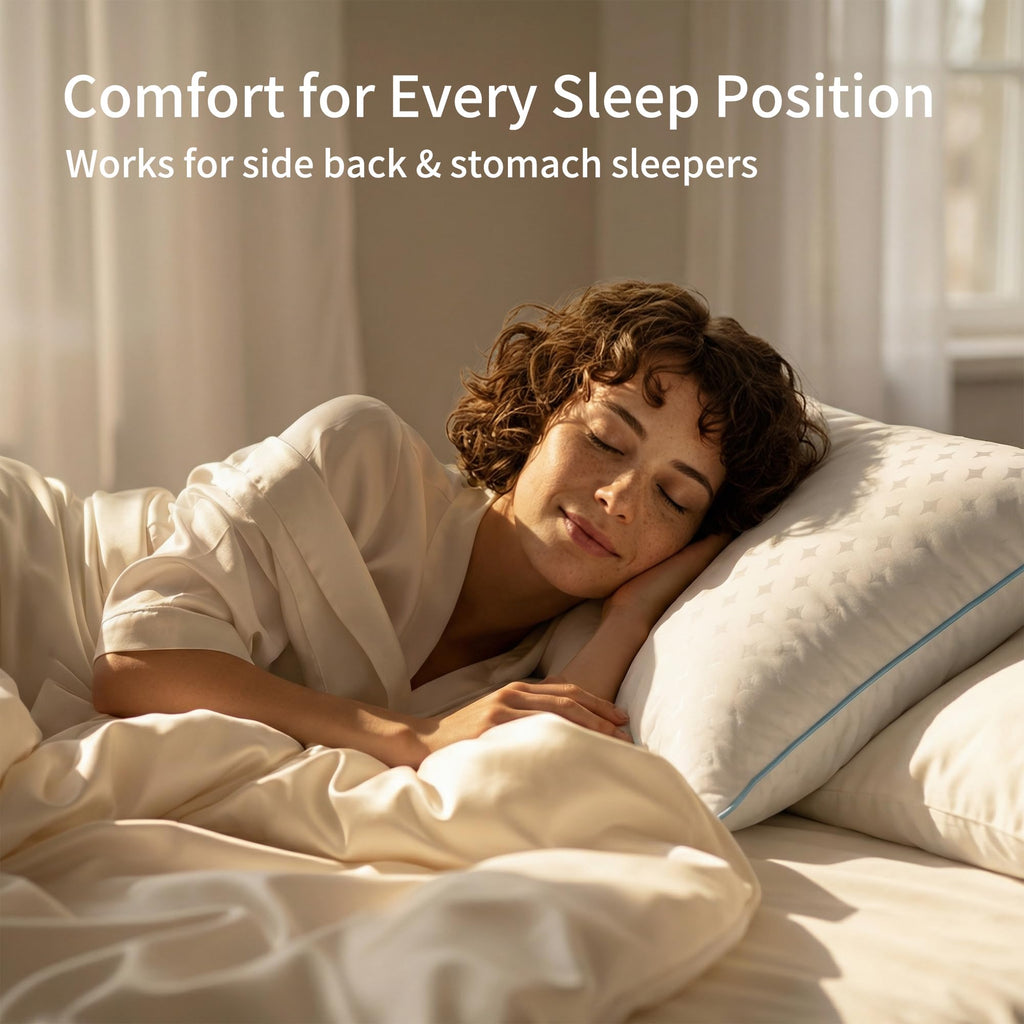 ezepilw Bed Pillows for Sleeping, Down Alternative Fill, Supportive Comfort, Hotel Style, Machine Washable, for Side Back Stomach Sleepers