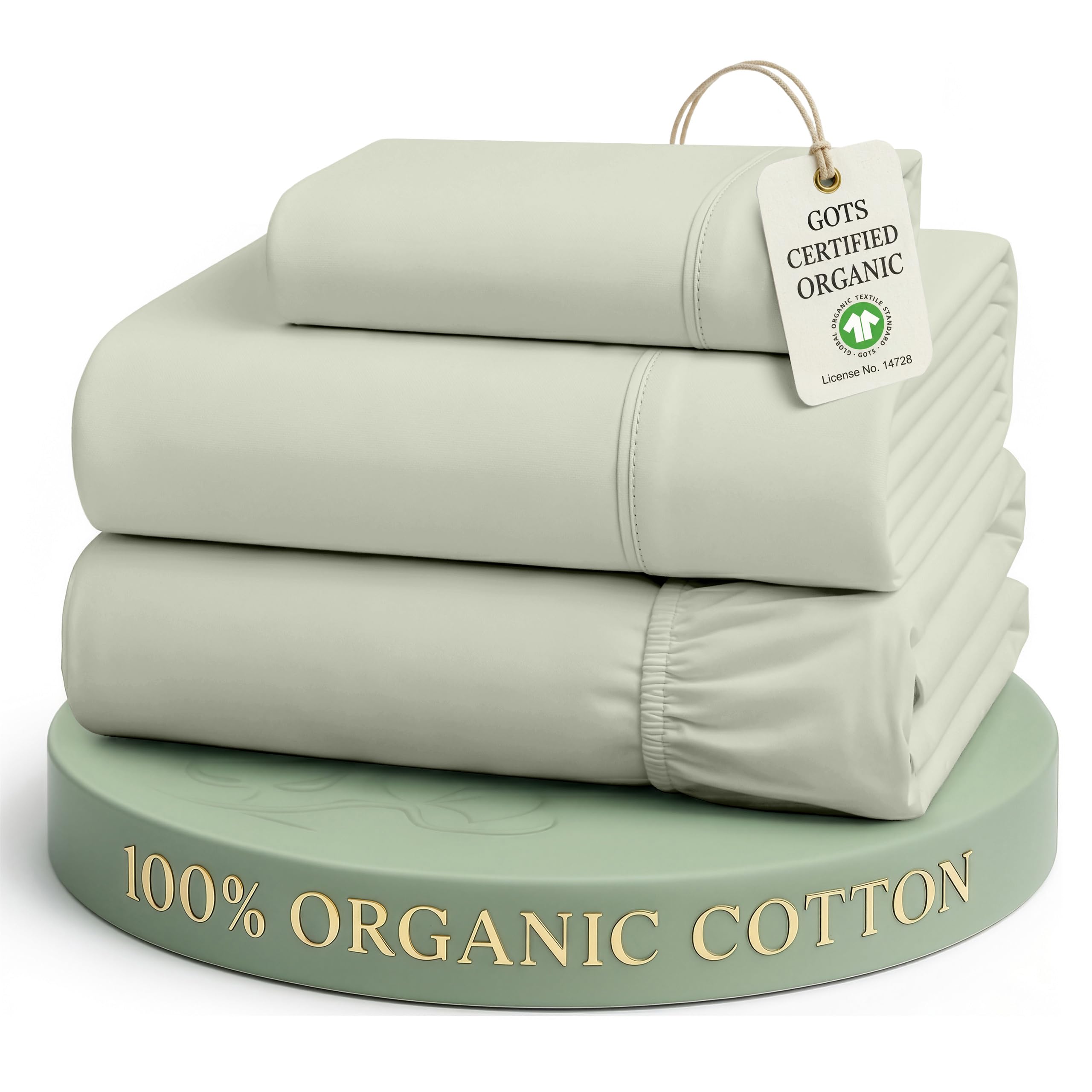 Lane Linen 100% Organic Cotton Sheet Set, Soft Cooling Bed Sheets, Hotel Quality Bed Sheet Set, Breatheble Sheet Set Deep Pocket Upto 15"