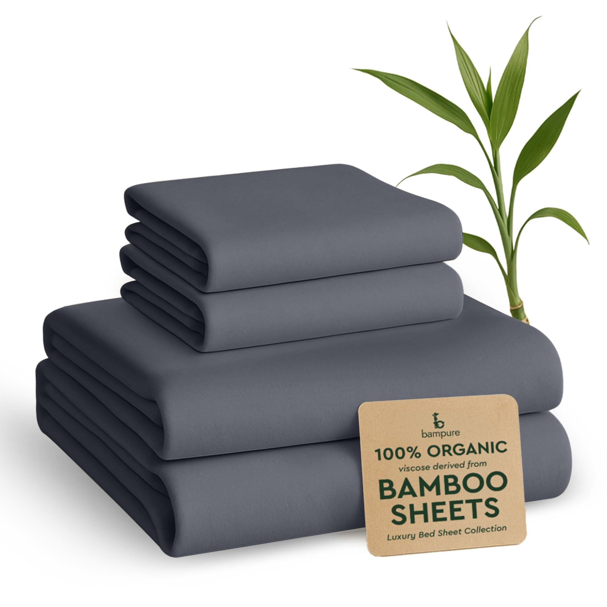 BAMPURE Luxury Series Sheet Set - 100% Viscose derived from Bamboo Sheets - Super Soft Viscose Bamboo Cooling Sheets for Hot Sleepers