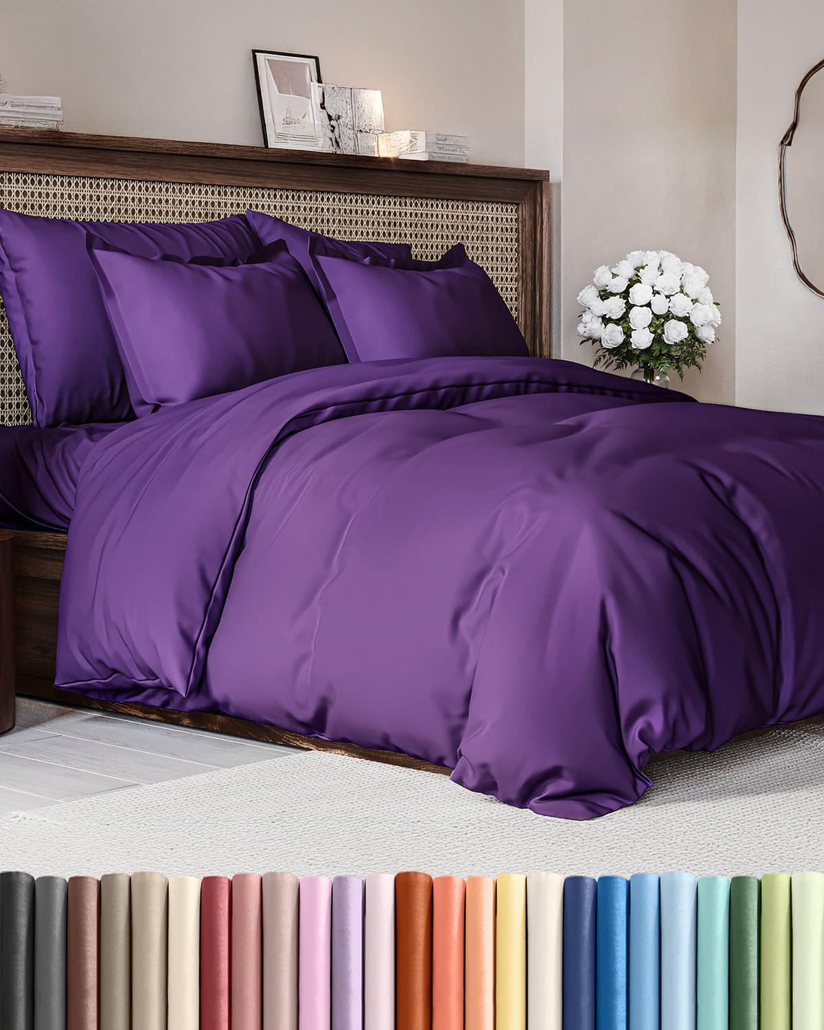 CGK Unlimited Duvet Cover - Extra Soft Duvet Cover with Pillow Shams for Women, Men, Kids & Teens - Comfy, Breathable, Hotel Luxury w/Zipper Closures & Ties