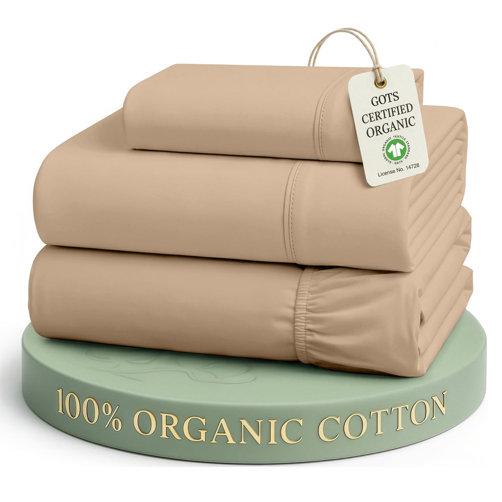Lane Linen 100% Organic Cotton Sheet Set, Soft Cooling Bed Sheets, Hotel Quality Bed Sheet Set, Breatheble Sheet Set Deep Pocket Upto 15"