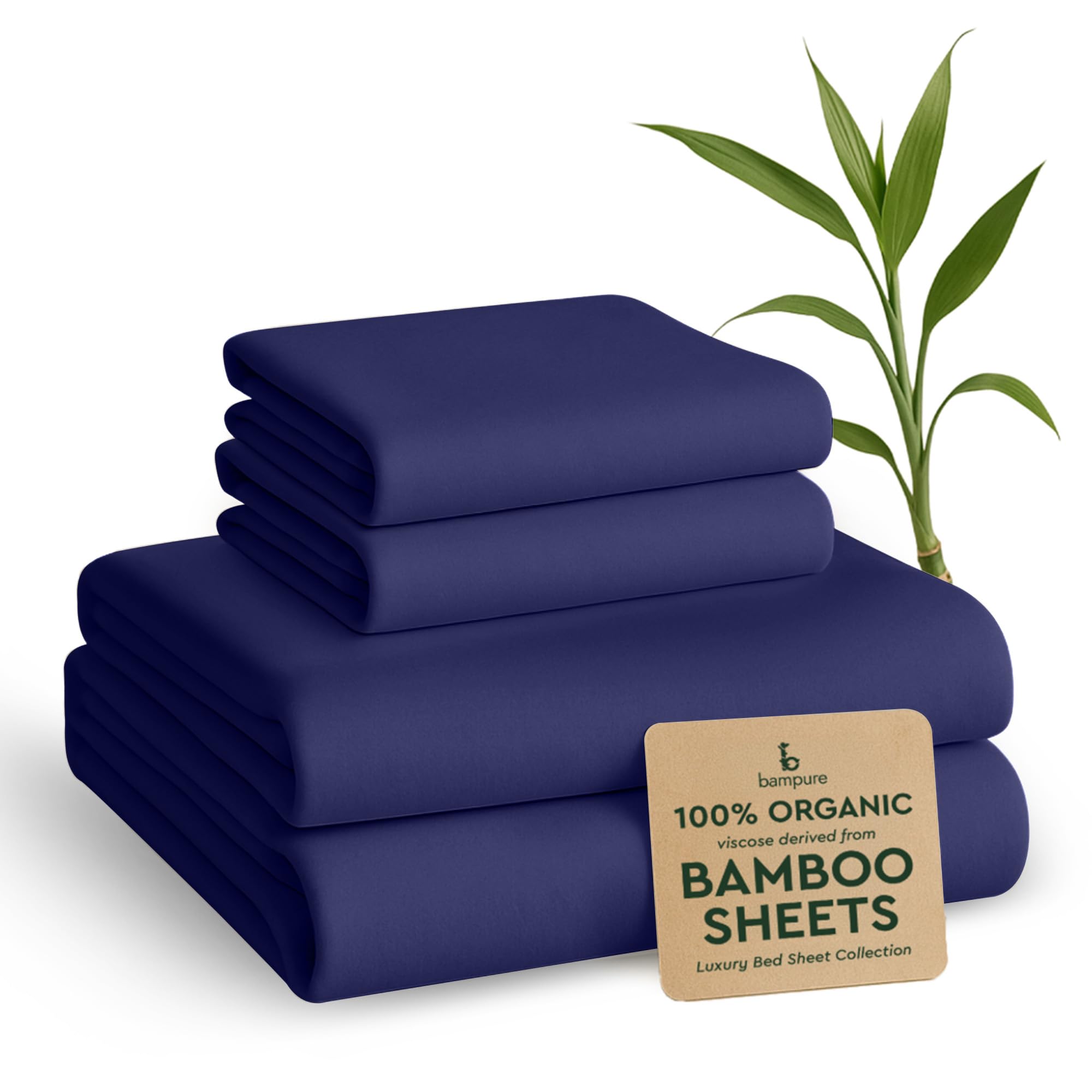 BAMPURE Luxury Series Sheet Set - 100% Viscose derived from Bamboo Sheets - Super Soft Viscose Bamboo Cooling Sheets for Hot Sleepers