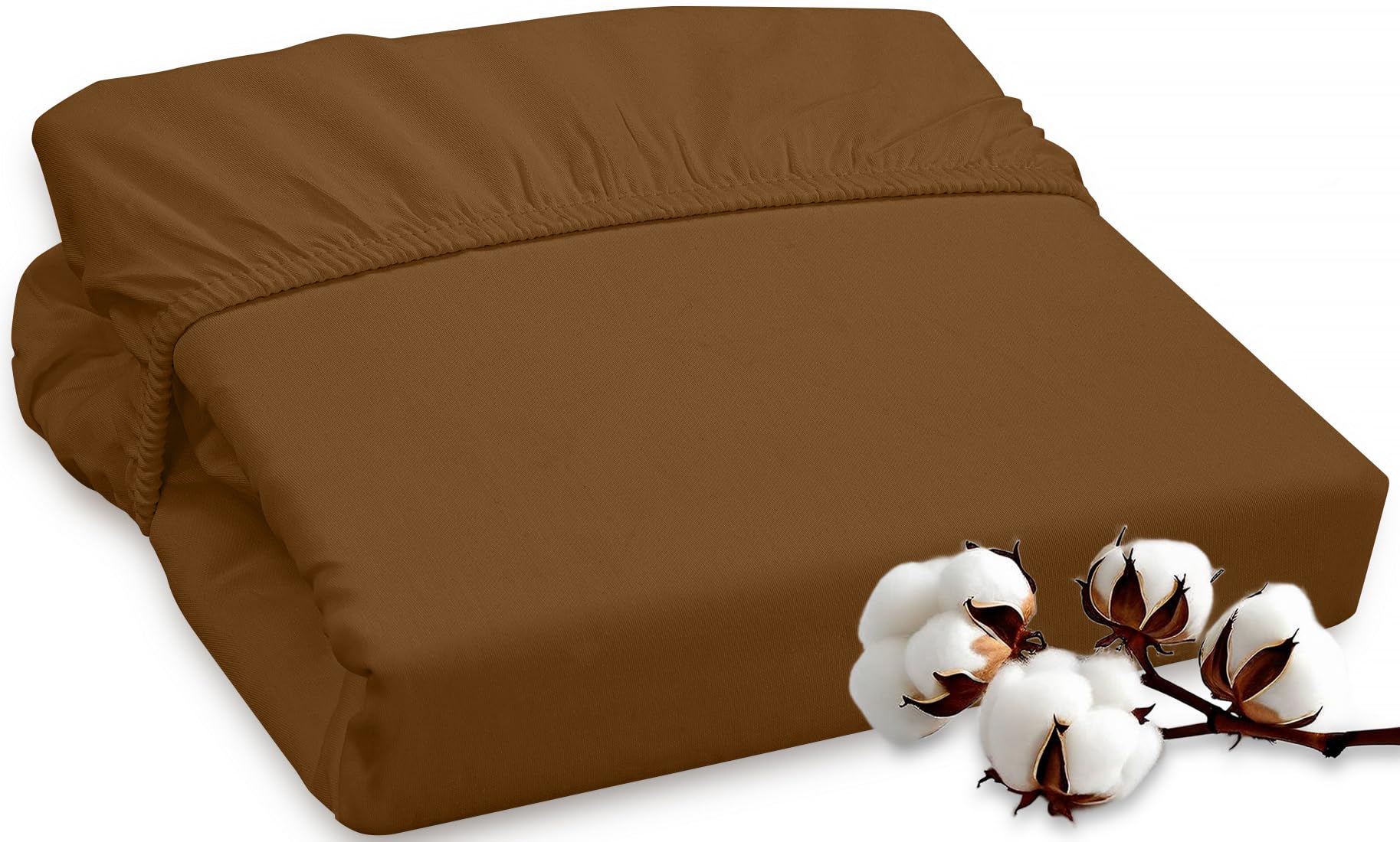 ROYALE LINENS 300 Thread Count 100% Long Staple Combed Cotton Fitted Sheet - Super Soft Deep Pocket Bottom Sheet - Fitted Sheet - Fitted Sheet Only - Elastic Sheet