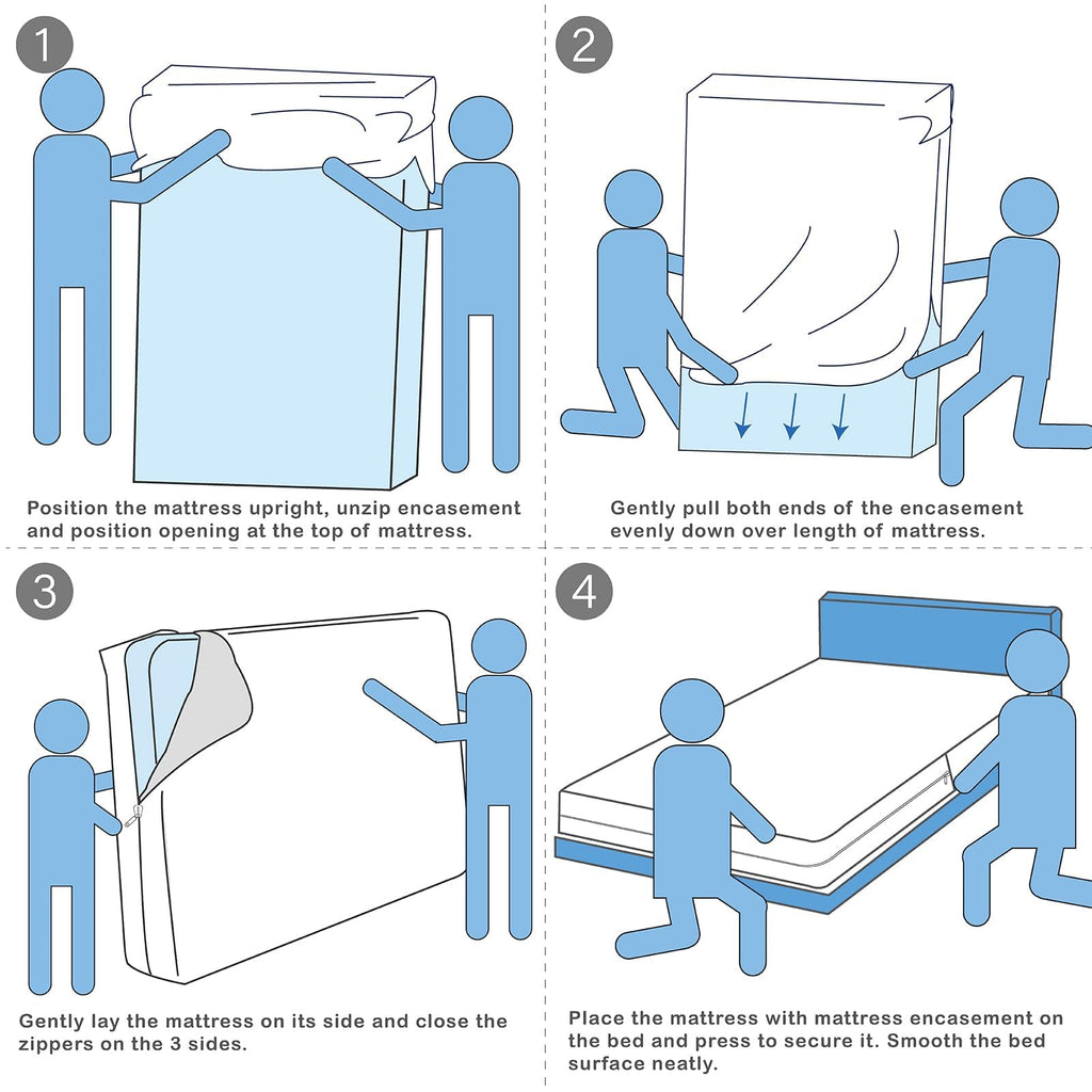 WINKAURA Waterproof Zippered Terry Mattress Encasement