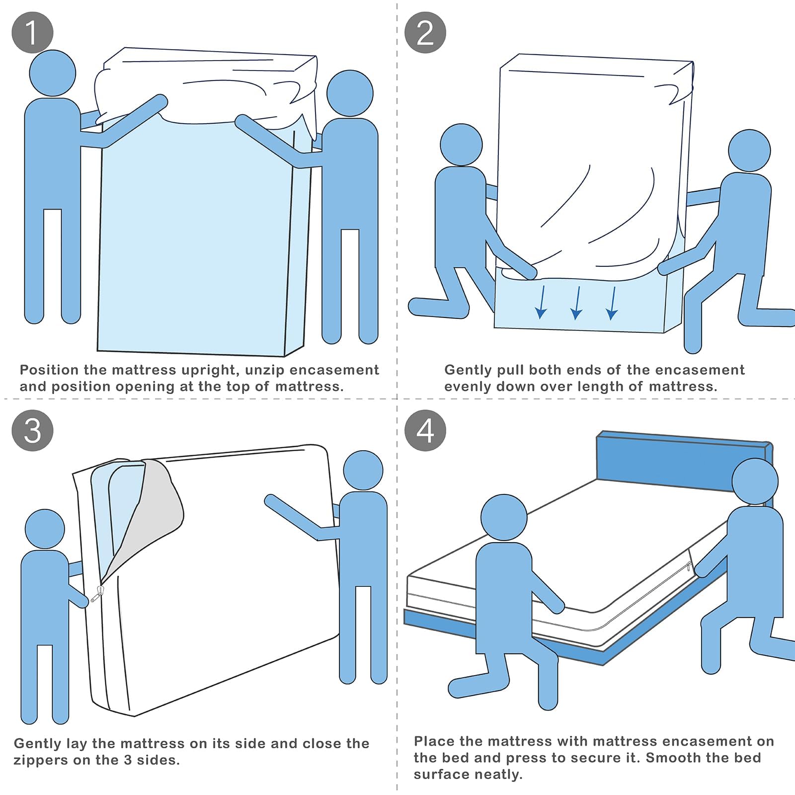 WINKAURA Waterproof Zippered Terry Mattress Encasement