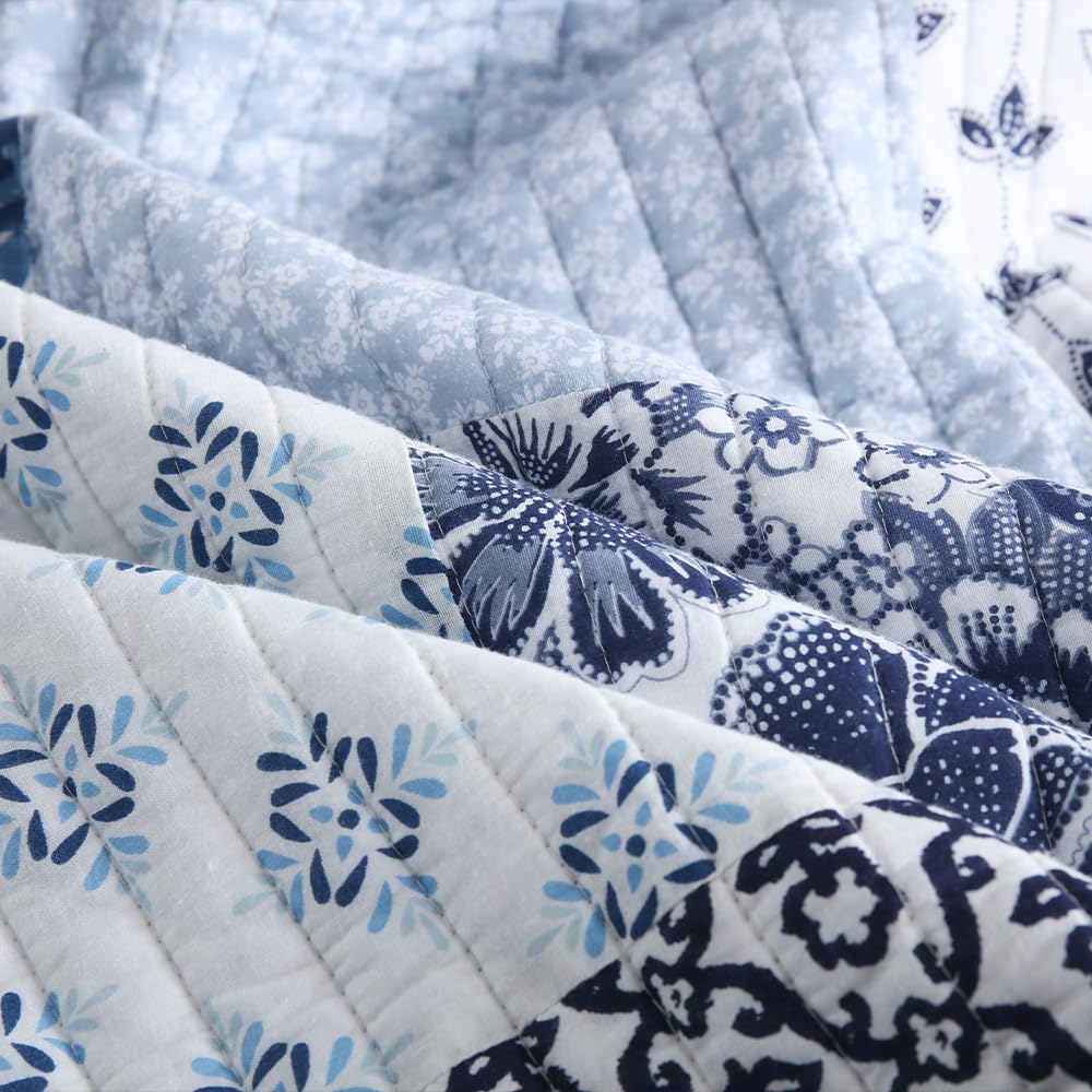 ENASAL Cotton Bedspread Quilt Sets Reversible Bedding Coverlet Sets Comforter