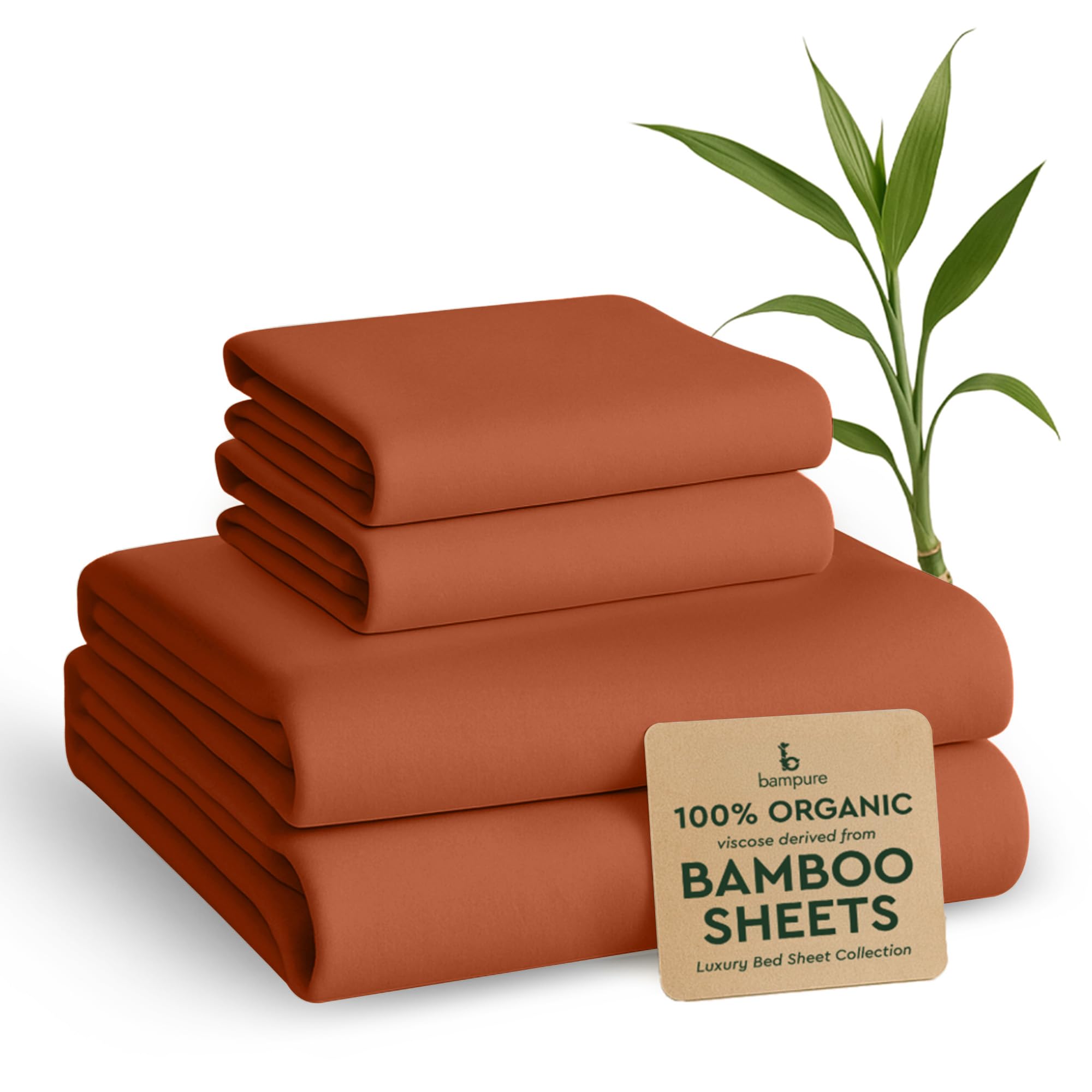 BAMPURE Luxury Series Sheet Set - 100% Viscose derived from Bamboo Sheets - Super Soft Viscose Bamboo Cooling Sheets for Hot Sleepers