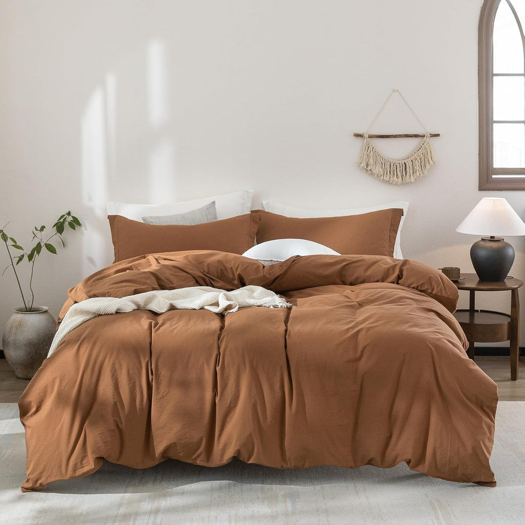 Warm Moment 100% Washed Cotton Duvet Cover Set
