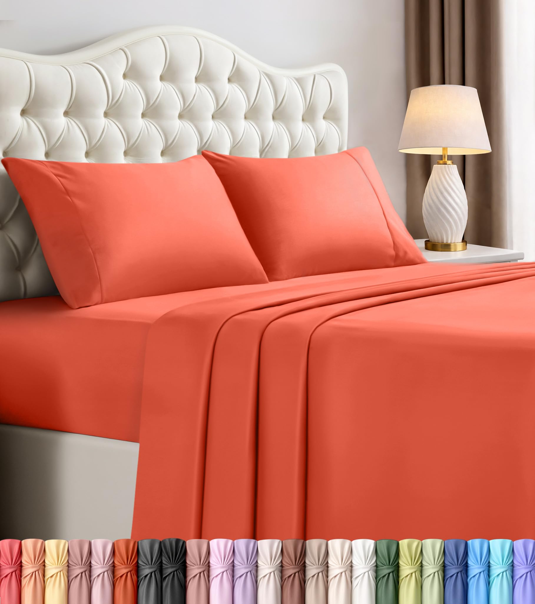 Utopia Bedding Bed Sheet Set - Soft Brushed Microfiber Fabric - Shrinkage & Fade Resistant - Easy Care