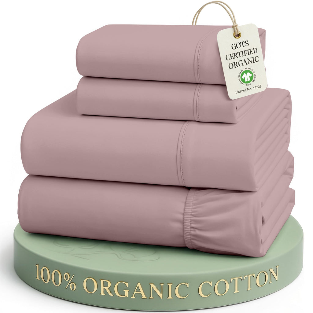 Lane Linen 100% Organic Cotton Sheet Set, Soft Cooling Bed Sheets, Hotel Quality Bed Sheet Set, Breatheble Sheet Set Deep Pocket Upto 15"