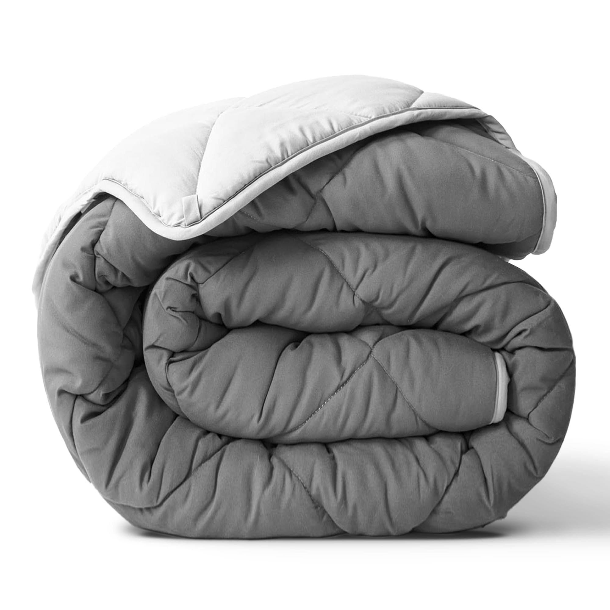 ViscoSoft Essentials Reversible Down Alternative Quilted Comforter with Corner Tabs–All-Season, Plush Microfiber Fill, Machine Washable